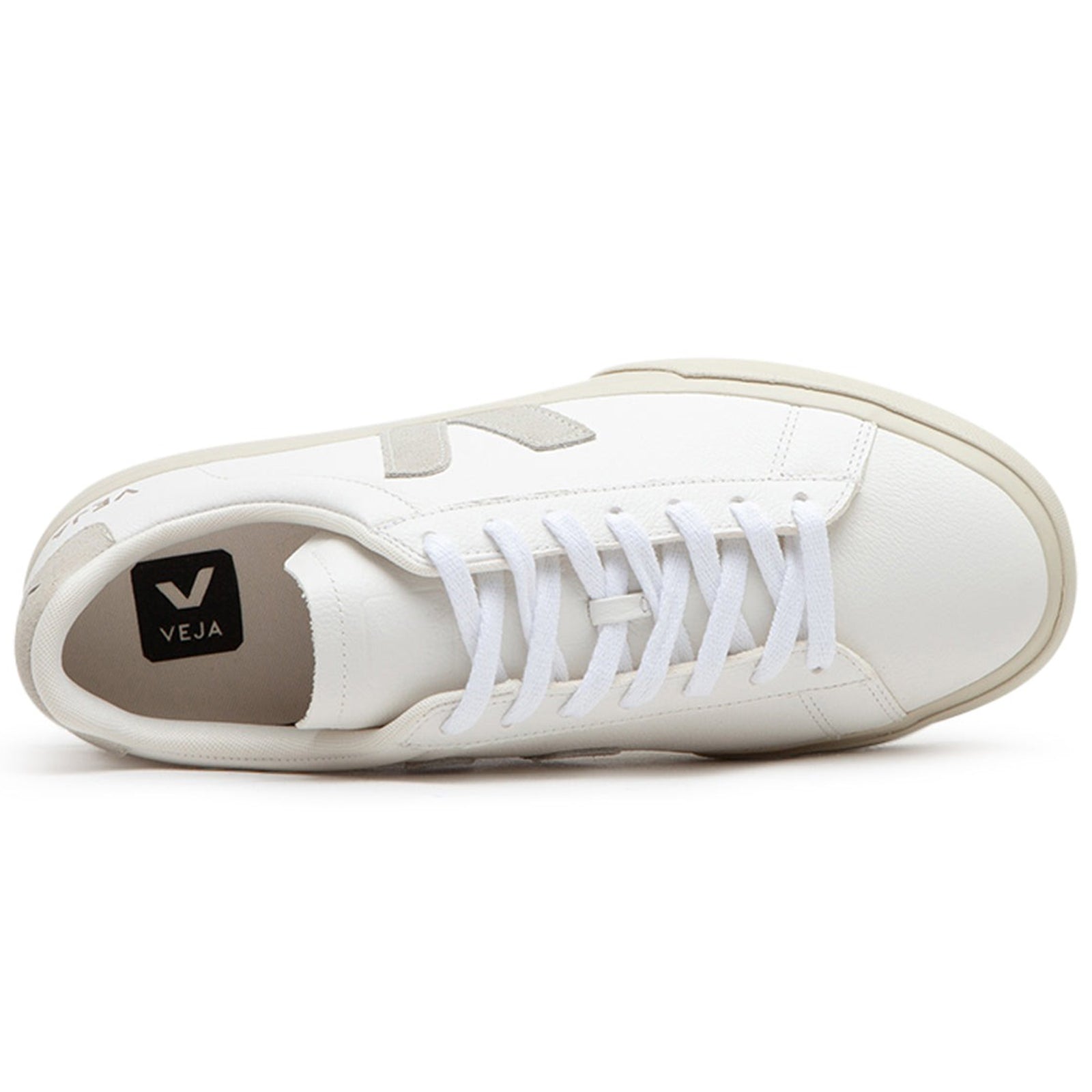 Veja Campo Chromefree Leather Mens Trainers#color_white natural