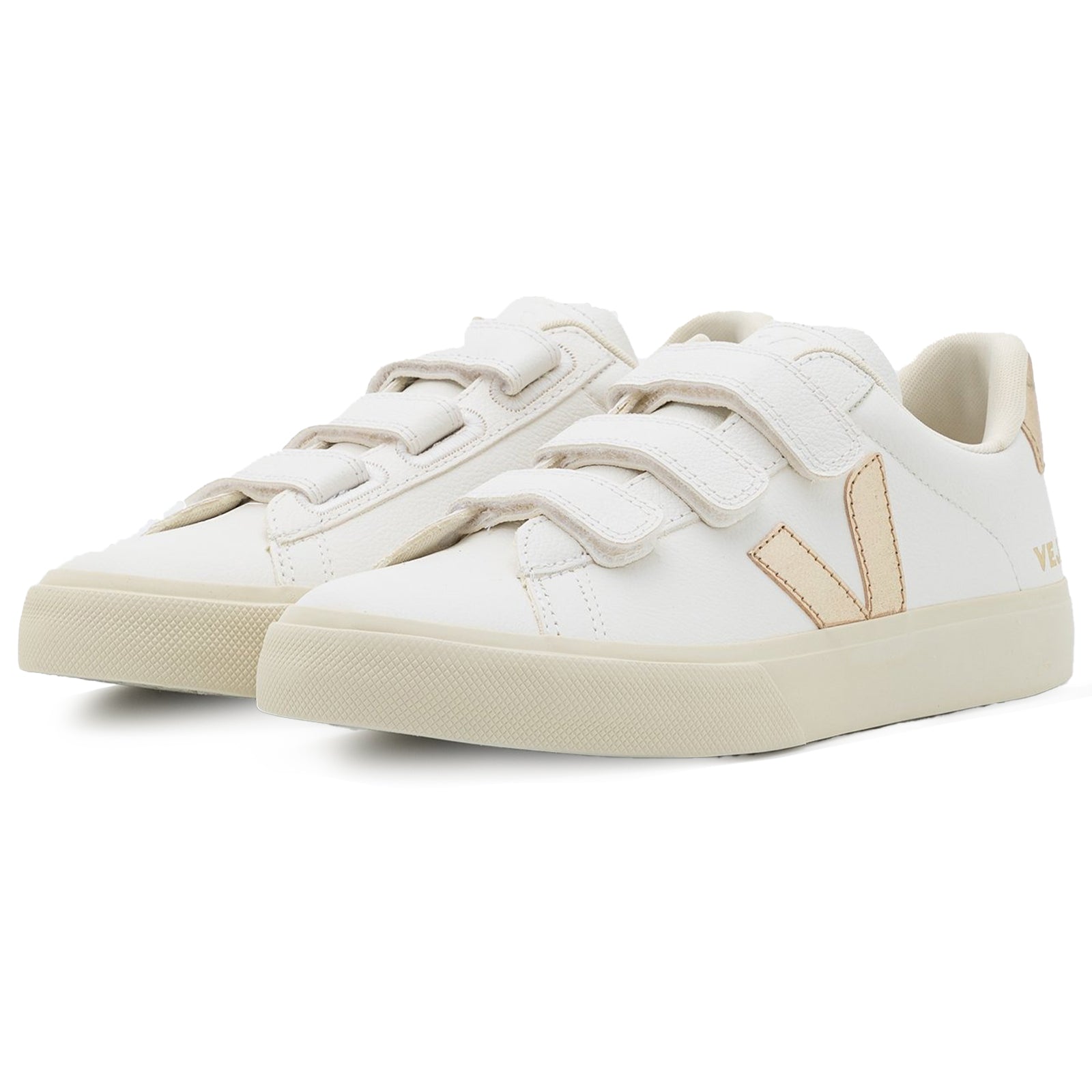 Veja Recife Chromefree Leather Womens Trainers#color_white platine