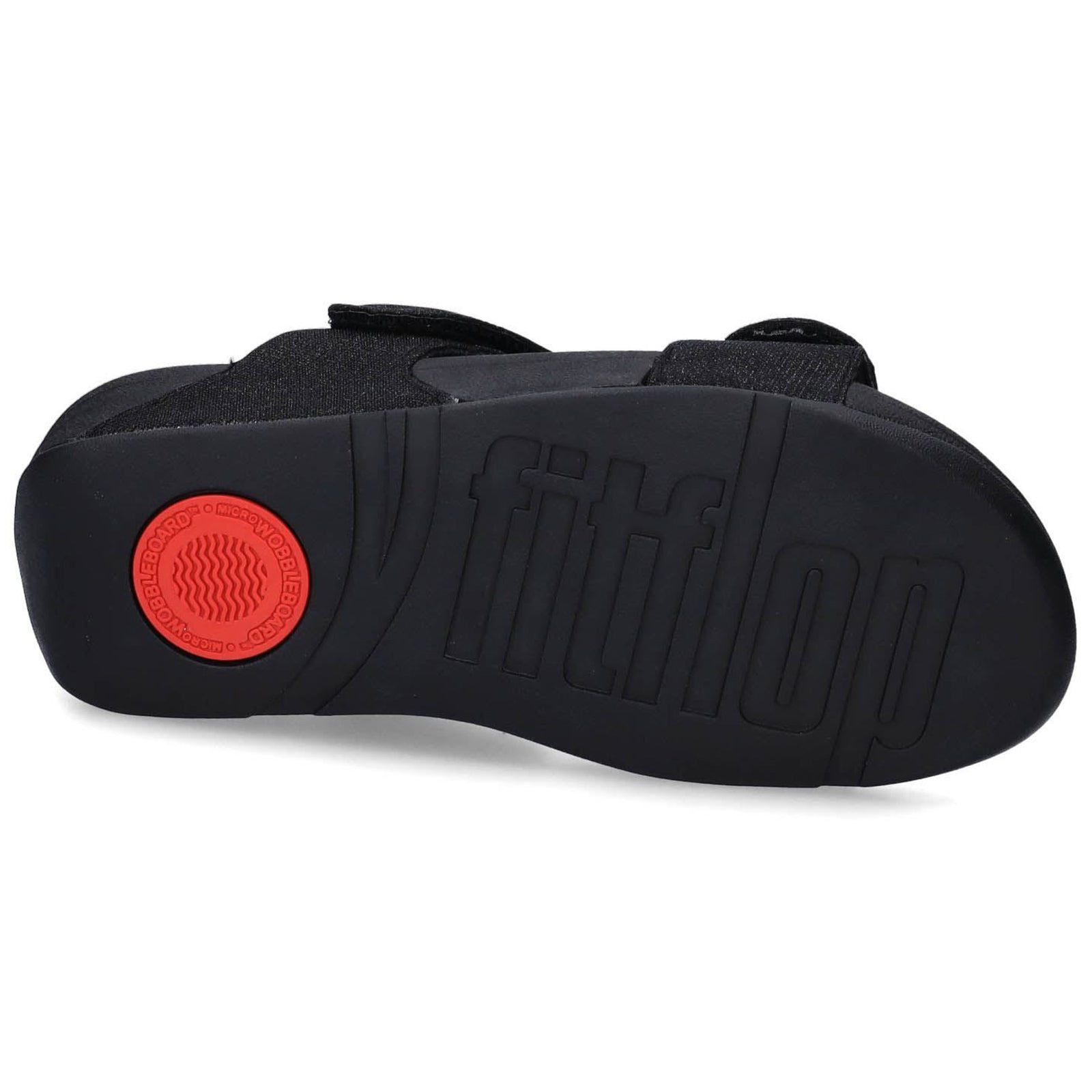 FitFlop Lulu Adjustable Shimmerlux Back Strap Polyester Womens Sandals#color_all black