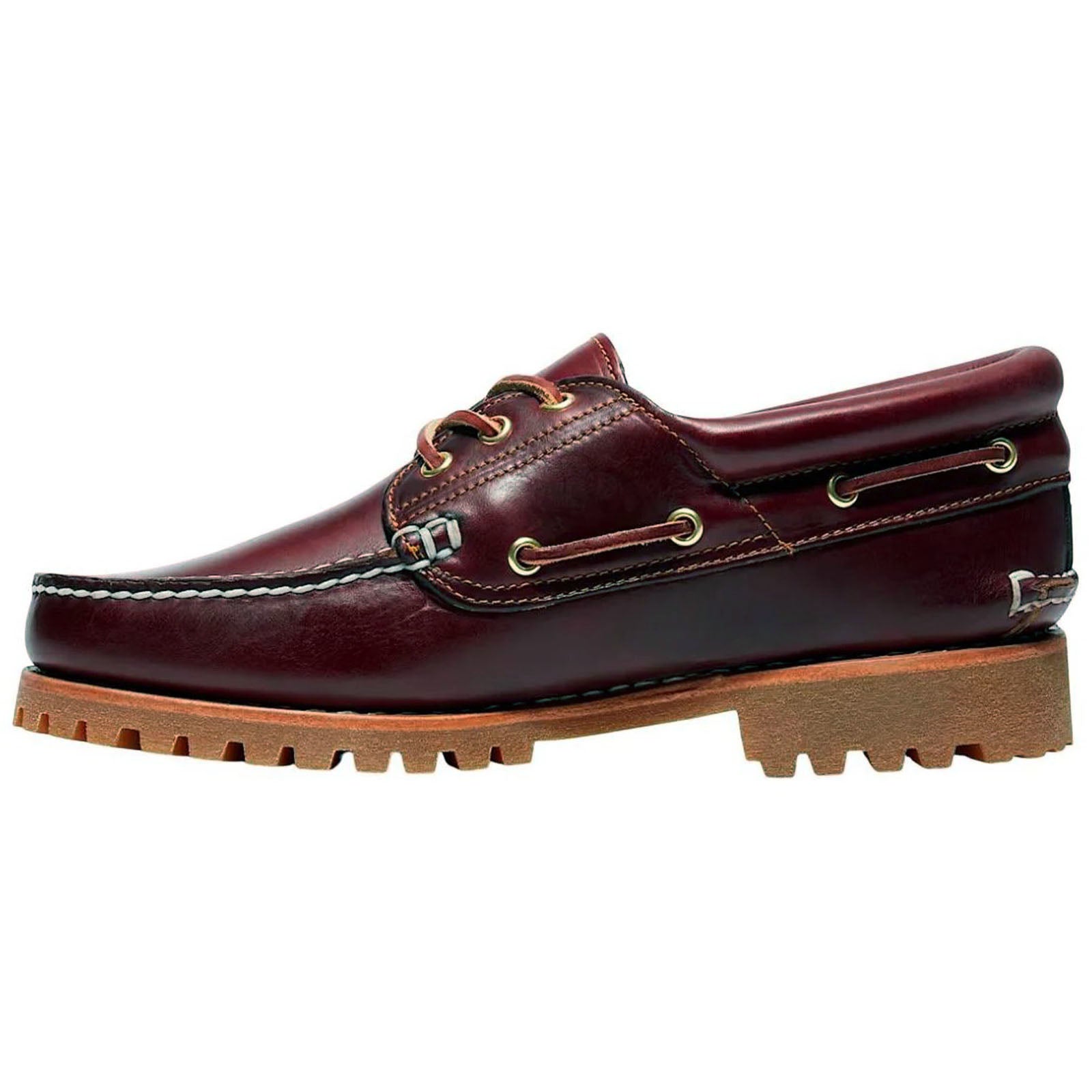 Timberland Authentic Boat Leather Mens Shoes#color_burgundy