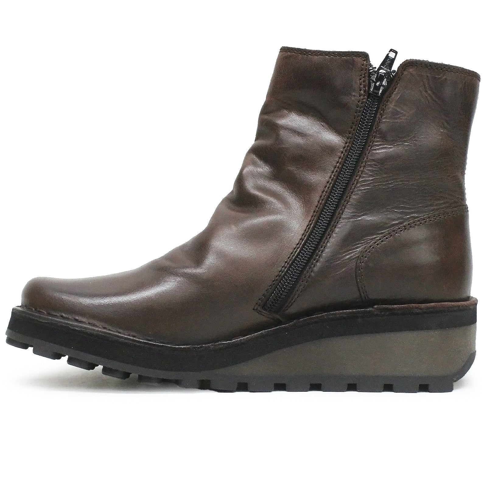 Fly London HOLE146FLY Rug Leather Womens Boots#color_dark brown