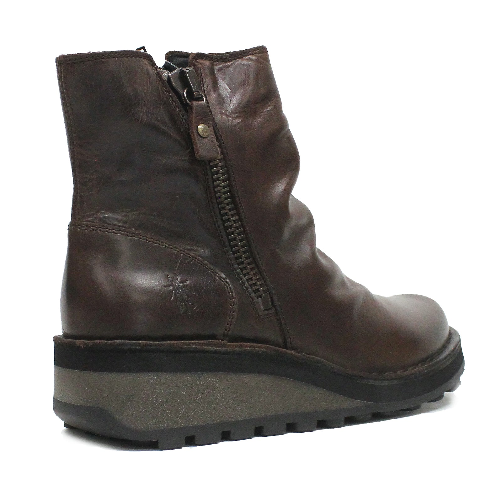 Fly London HOLE146FLY Rug Leather Womens Boots#color_dark brown