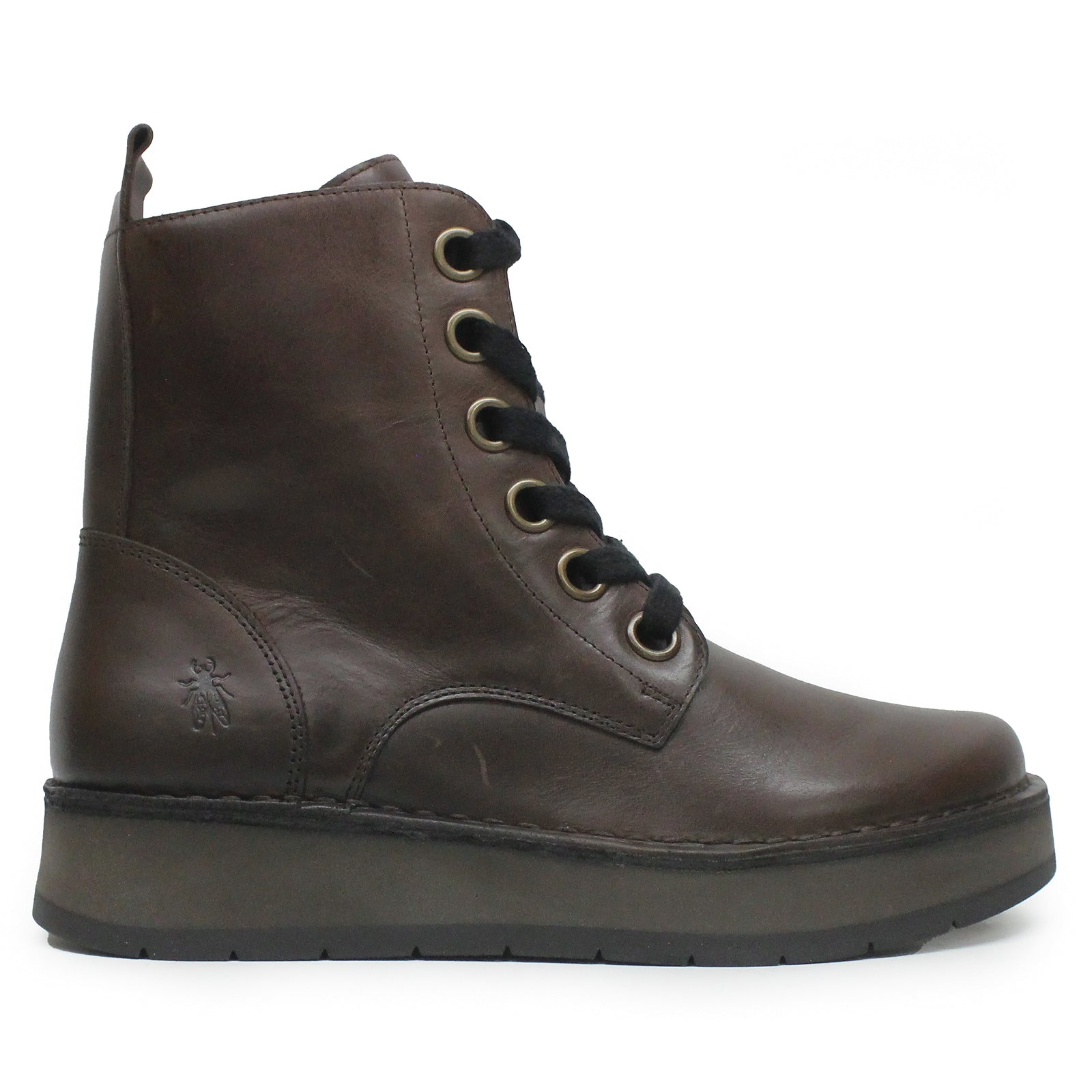 Fly London REIG201FLY Rug Leather Womens Boots#color_dark brown