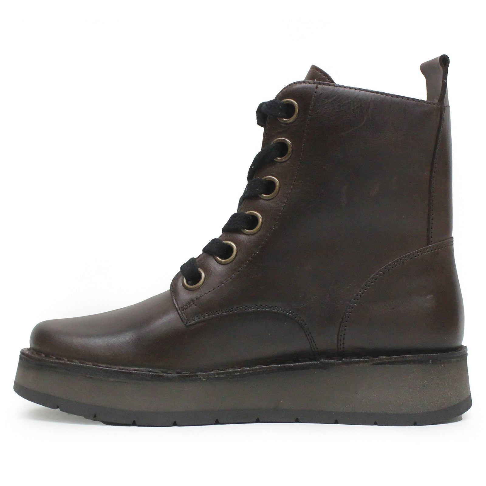 Fly London REIG201FLY Rug Leather Womens Boots#color_dark brown