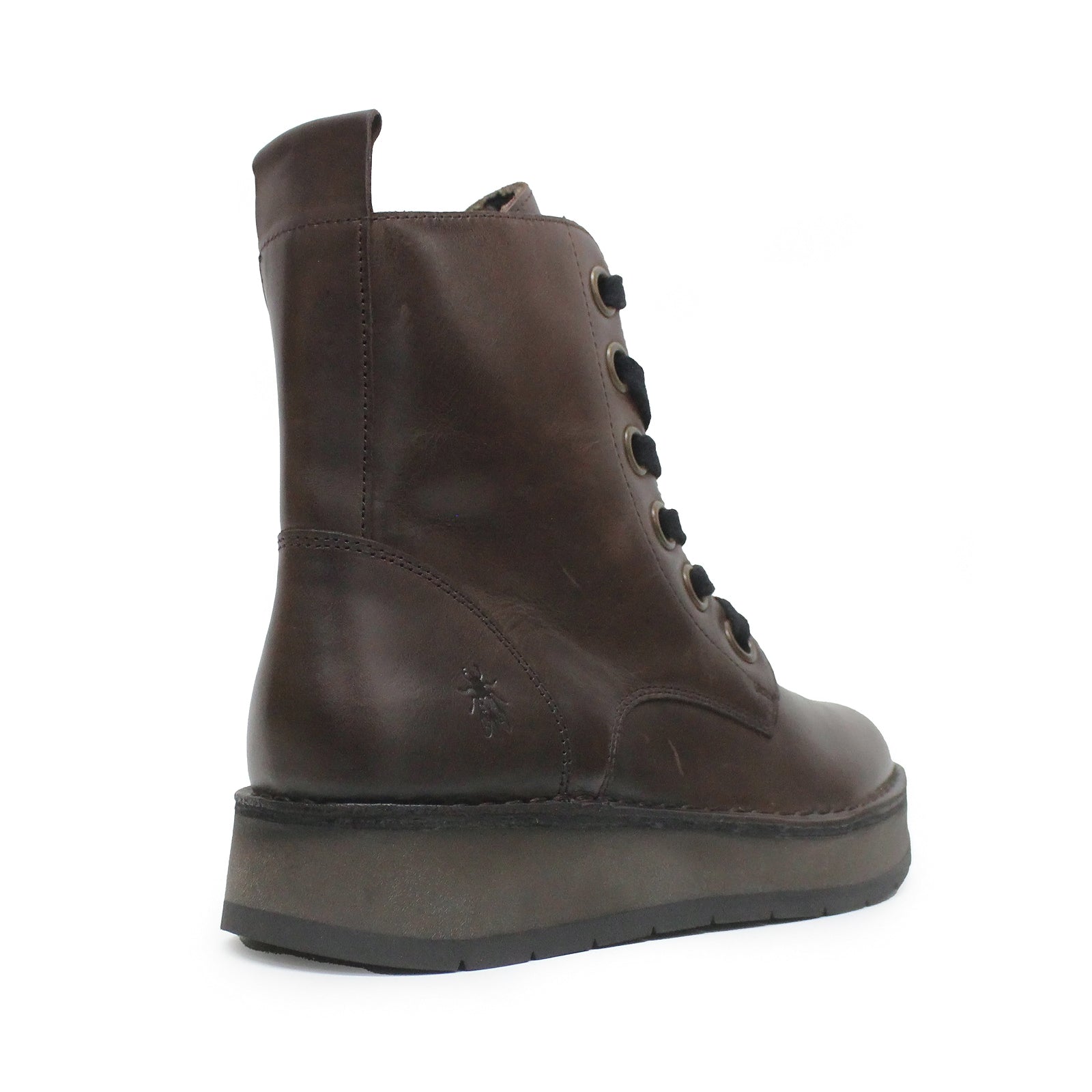 Fly London REIG201FLY Rug Leather Womens Boots#color_dark brown