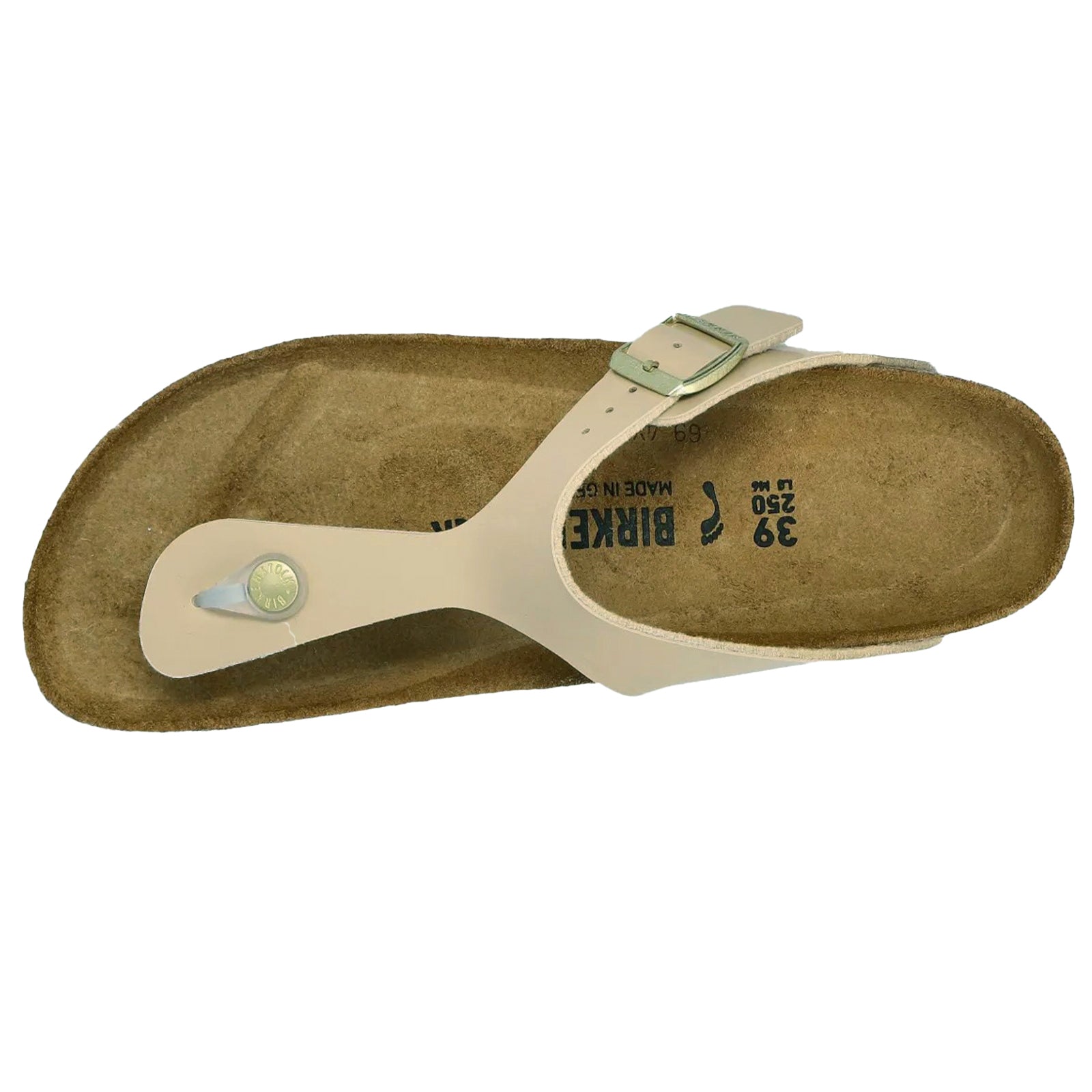 Birkenstock Gizeh Birko-Flor Patent Unisex Sandals#color_sand