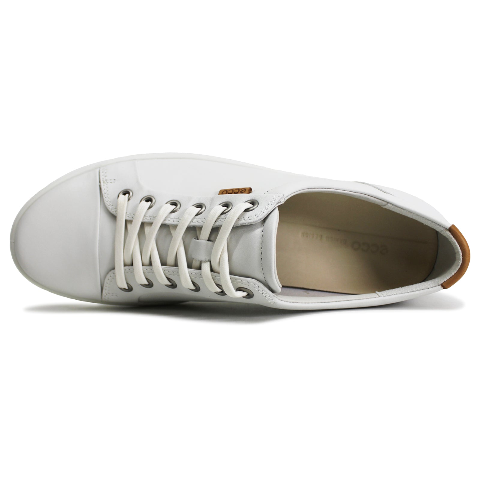 Ecco Soft 7 430003 Leather Womens Trainers#color_white