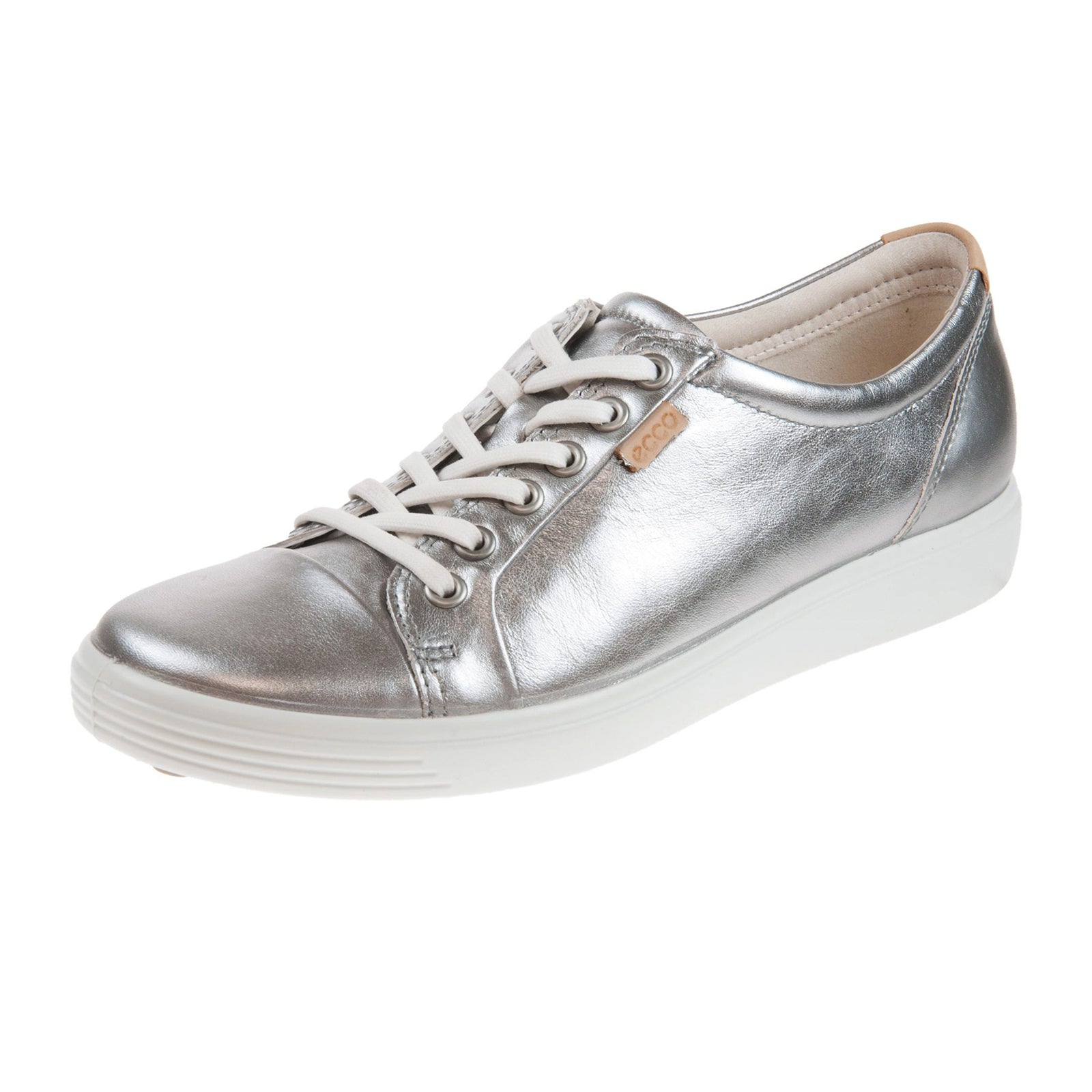 Ecco Soft 7 430003 430003-61159 Nubuck Womens Trainers - Metallic Silver - 41#color_metallic silver