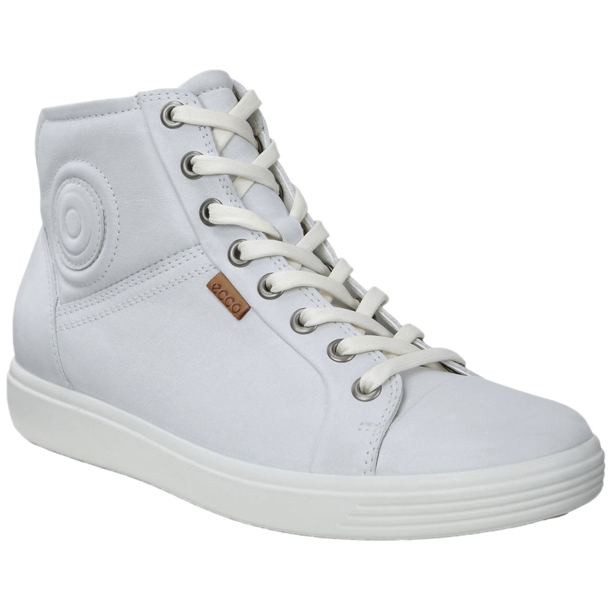 Ecco Soft 7 Mid 430023 430023-01007 Leather Womens Trainers - White Droid - 39#color_white droid