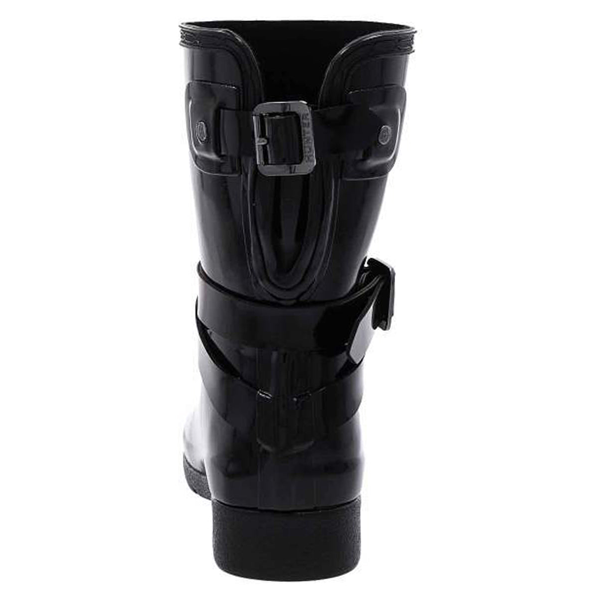 Hunter Refined Adjustable Short Gloss Rubber Womens Boots#color_black