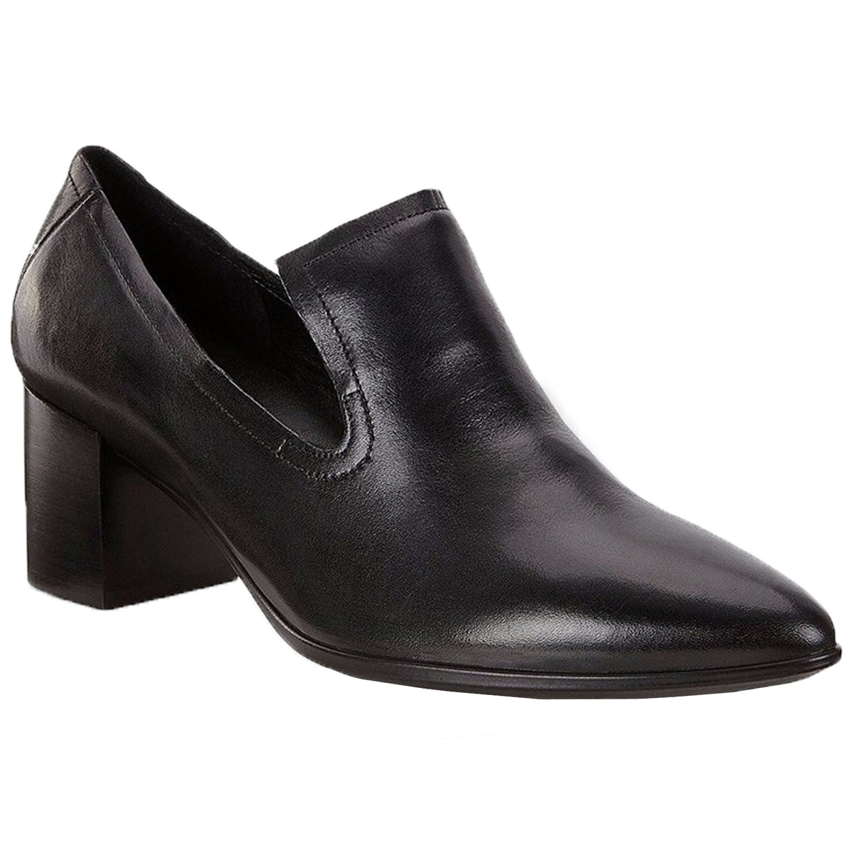 Ecco Shape 45 Pointy Block 262713 262713-01001 Leather Womens Shoes - Black - 41#color_black