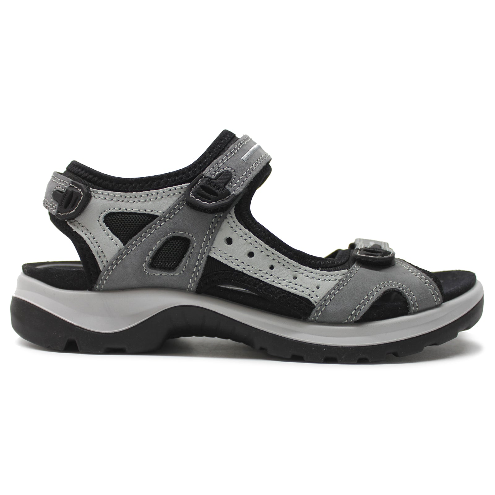 Ecco Offroad 069563 Leather Textile Womens Sandals#color_titanium