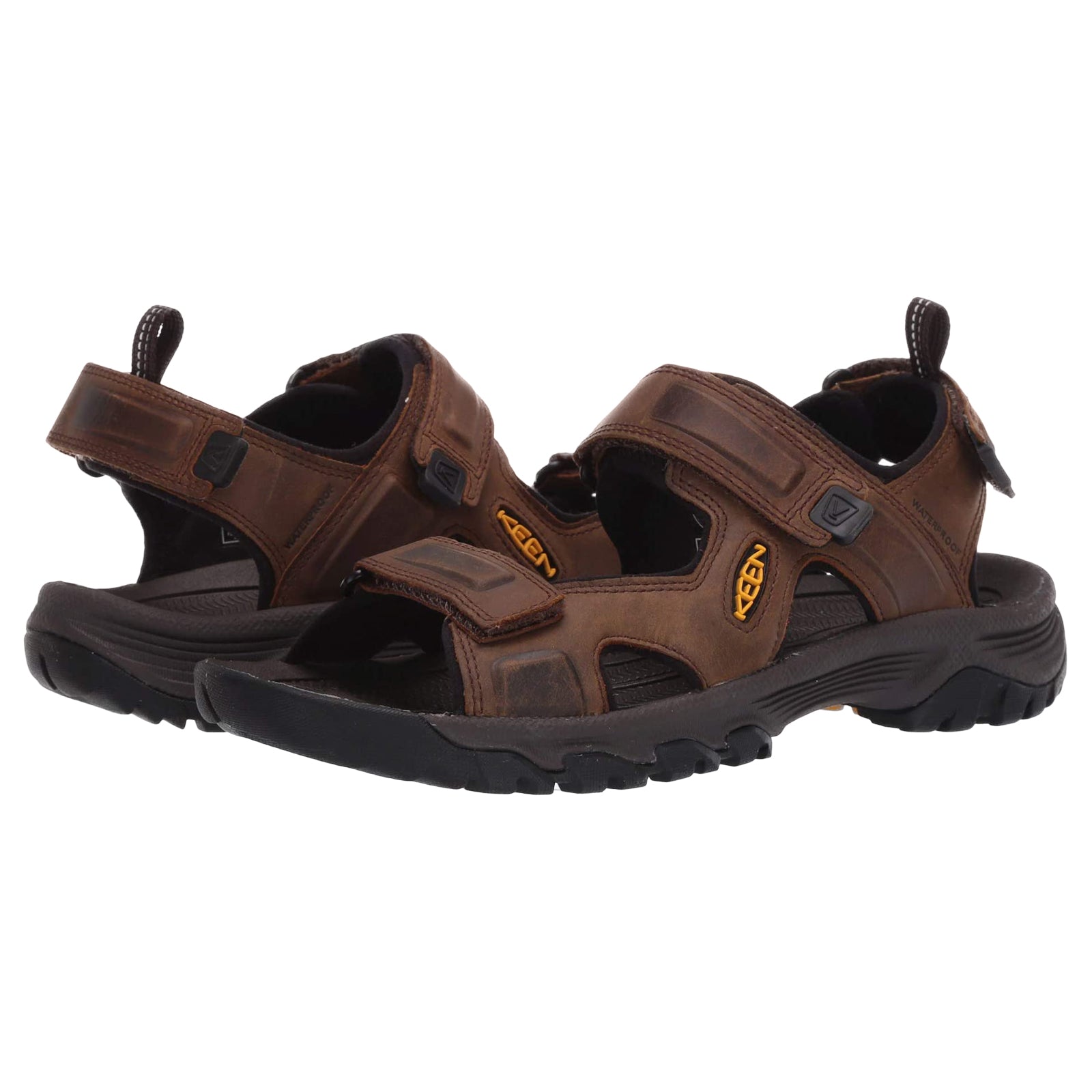 Keen Targhee III Open Toe Leather Mens Sandals#color_bison mulch