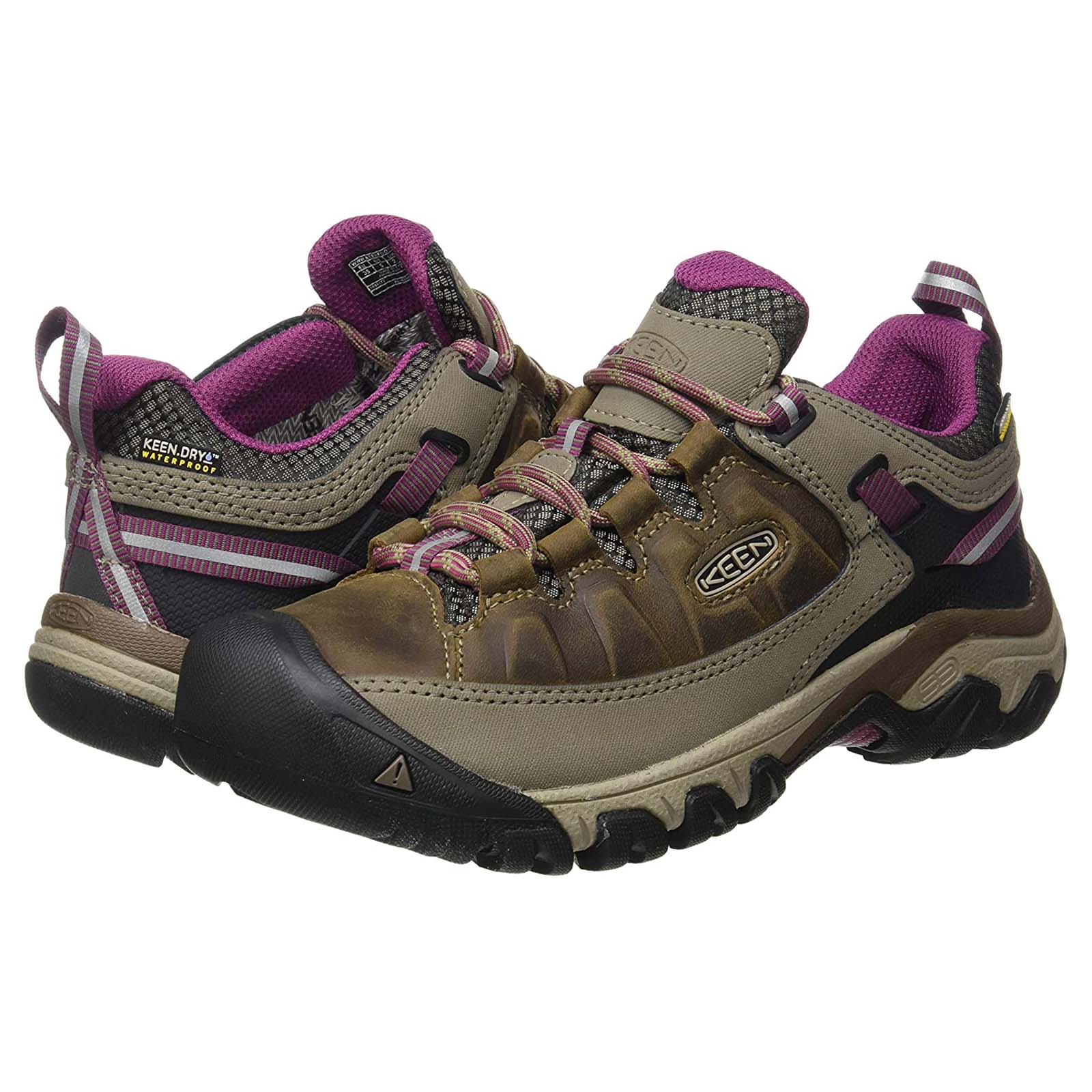 Keen Targhee III Leather Textile Womens Shoes#color_weiss boysenberry