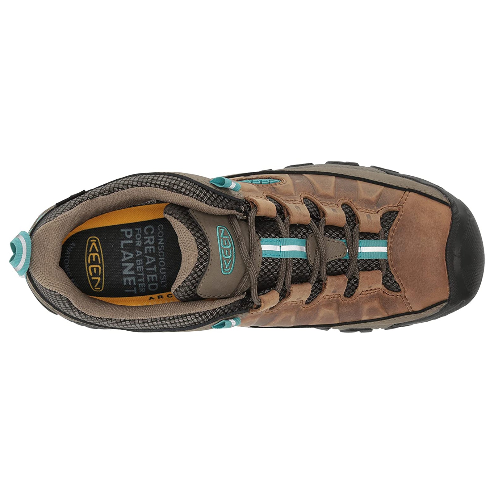 Keen Targhee III Leather Textile Womens Shoes#color_toasted coconut porcelain