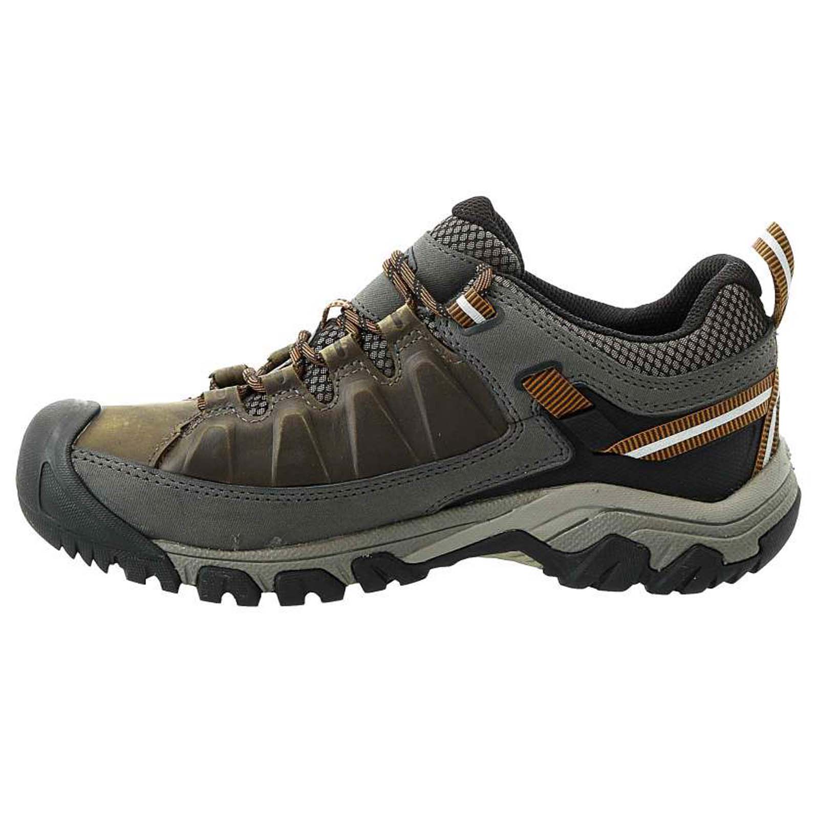 Keen Targhee III WP Leather Textile Mens Shoes#color_black olive golden brown