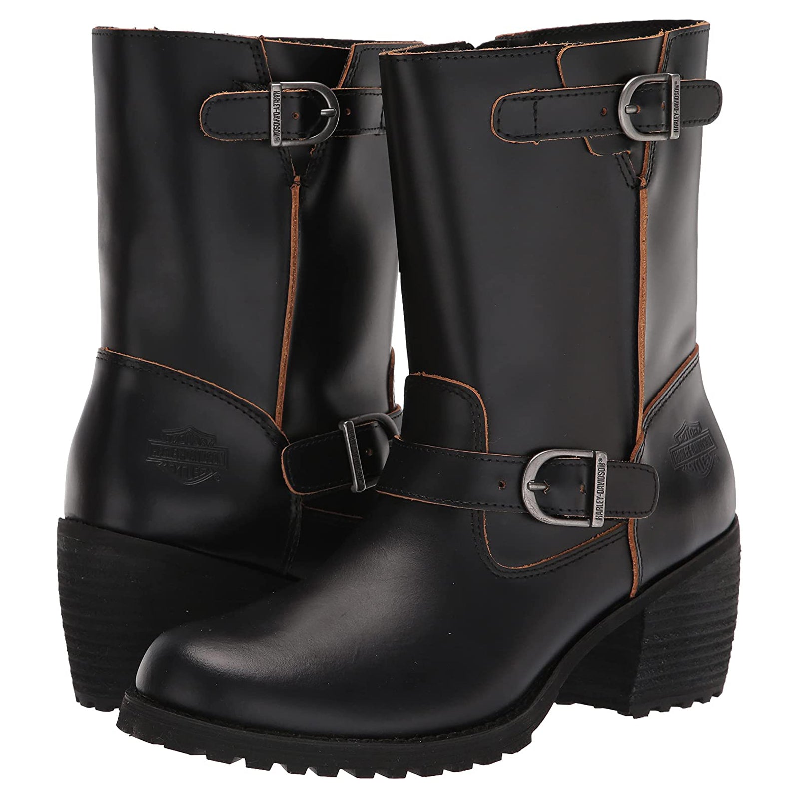 Harley Davidson Lalanne Engineer Leather Womens Boots#color_black