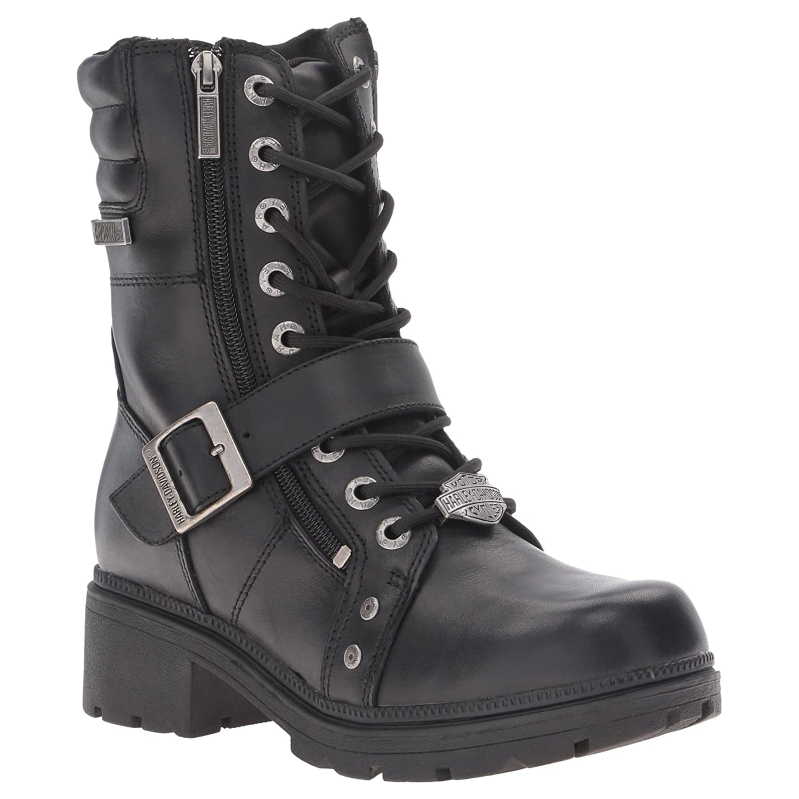 Harley Davidson Talley Ridge D83878 Leather Womens Boots - Black - 41#color_black
