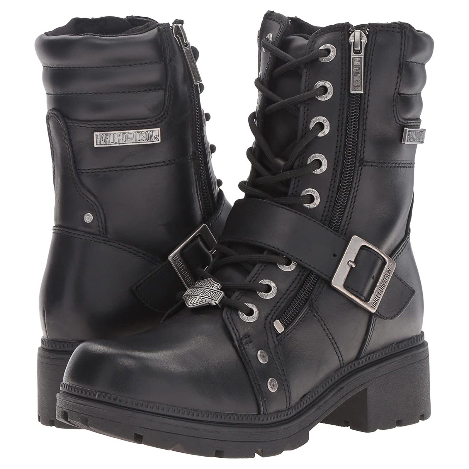 Harley Davidson Talley Ridge D83878 Leather Womens Boots - Black - 41#color_black