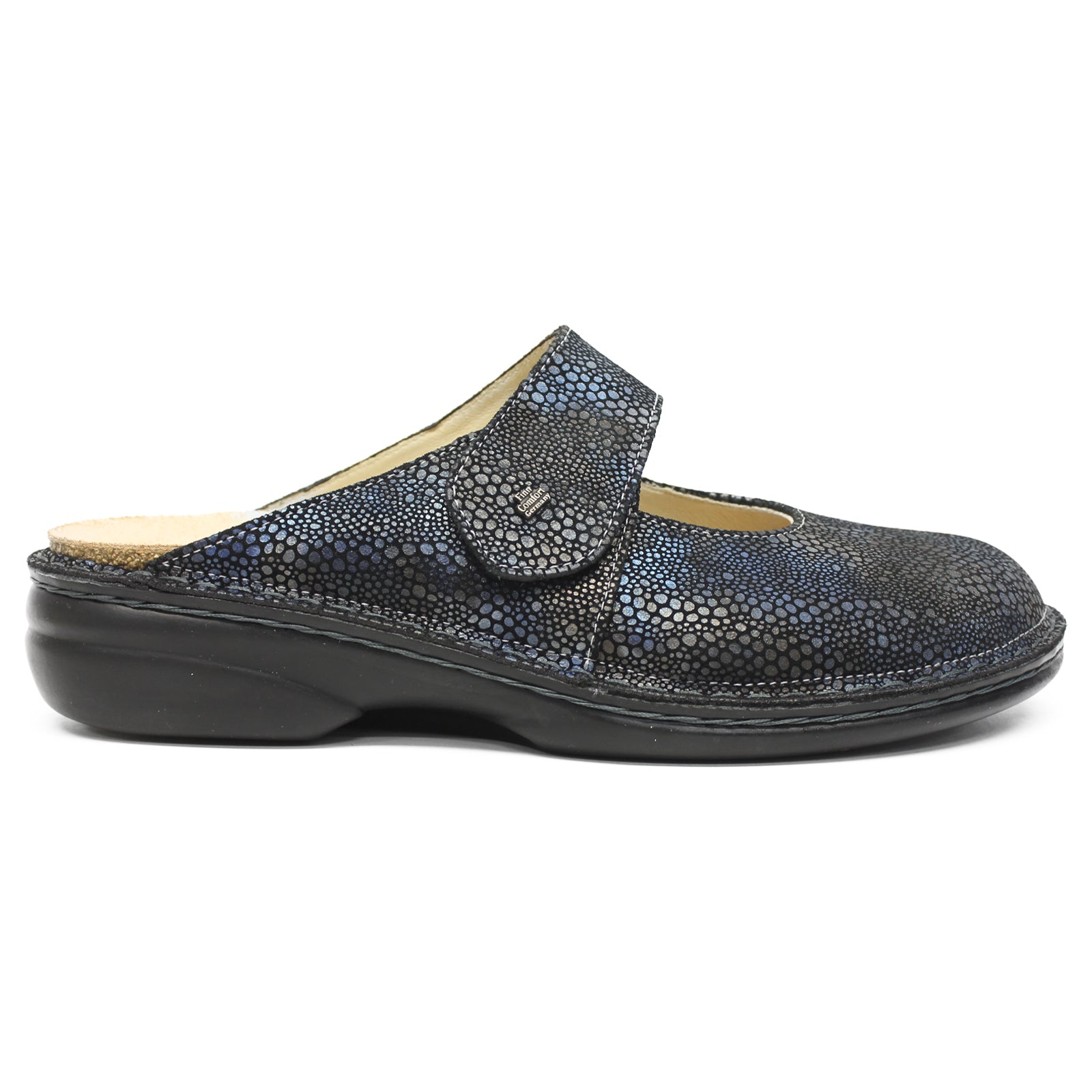 Finn Comfort Stanford Leather Synthetic Womens Sandals#color_azur