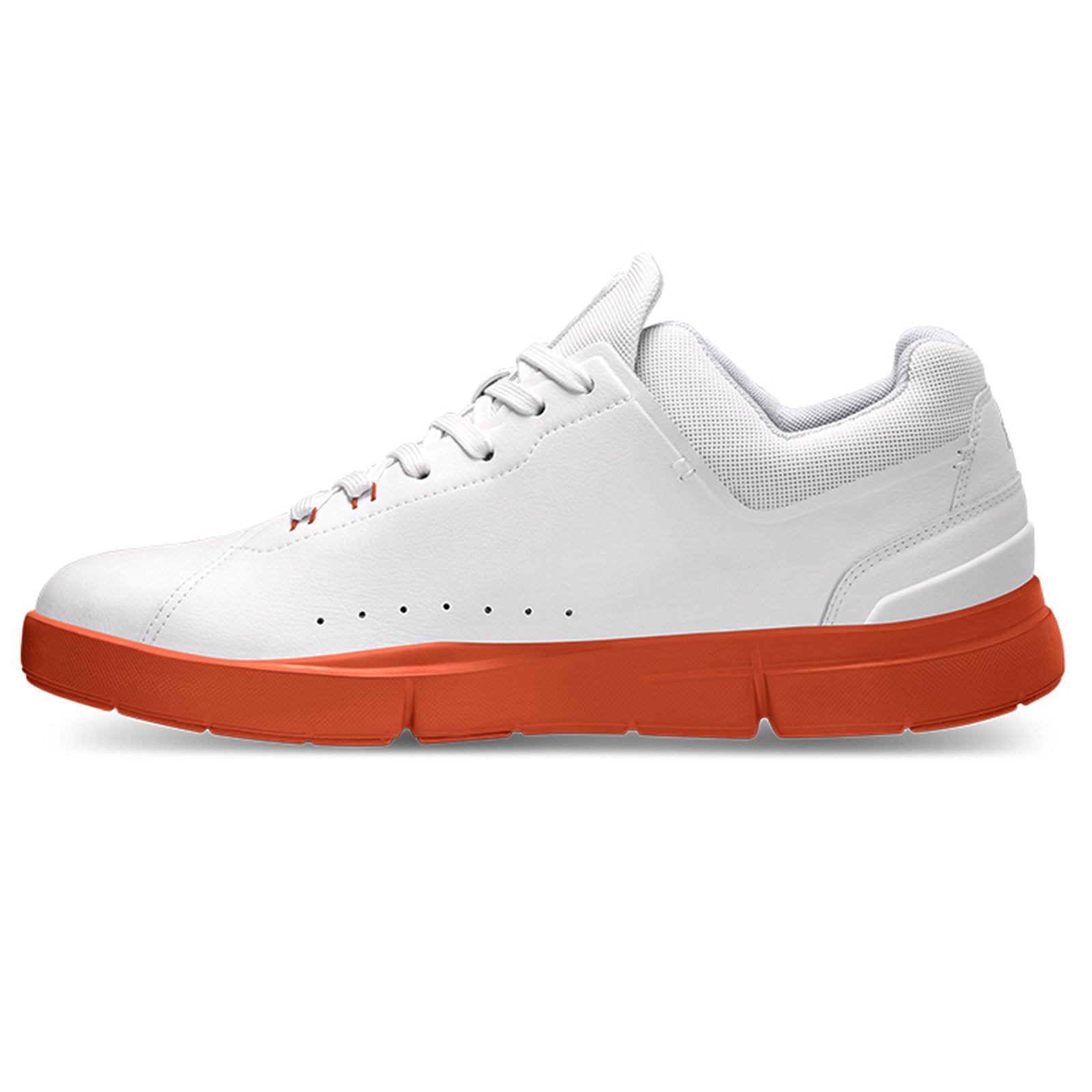On The Roger Advantage Textile Synthetic Womens Trainers#color_white rust