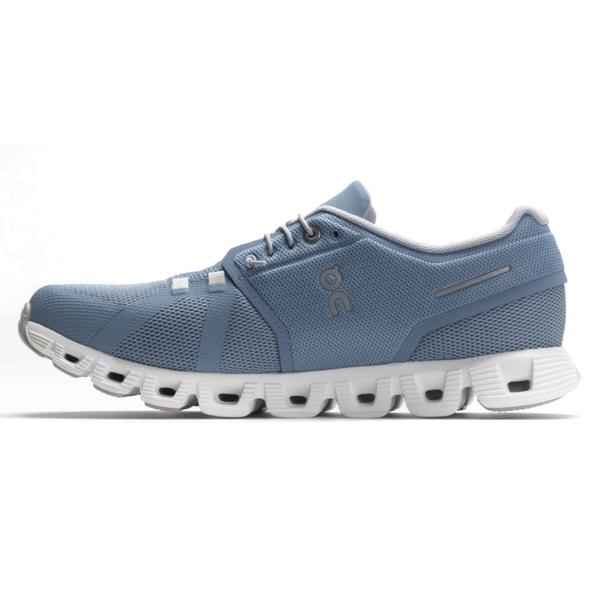 On Cloud 5 Textile Synthetic Mens Trainers#color_chambray white