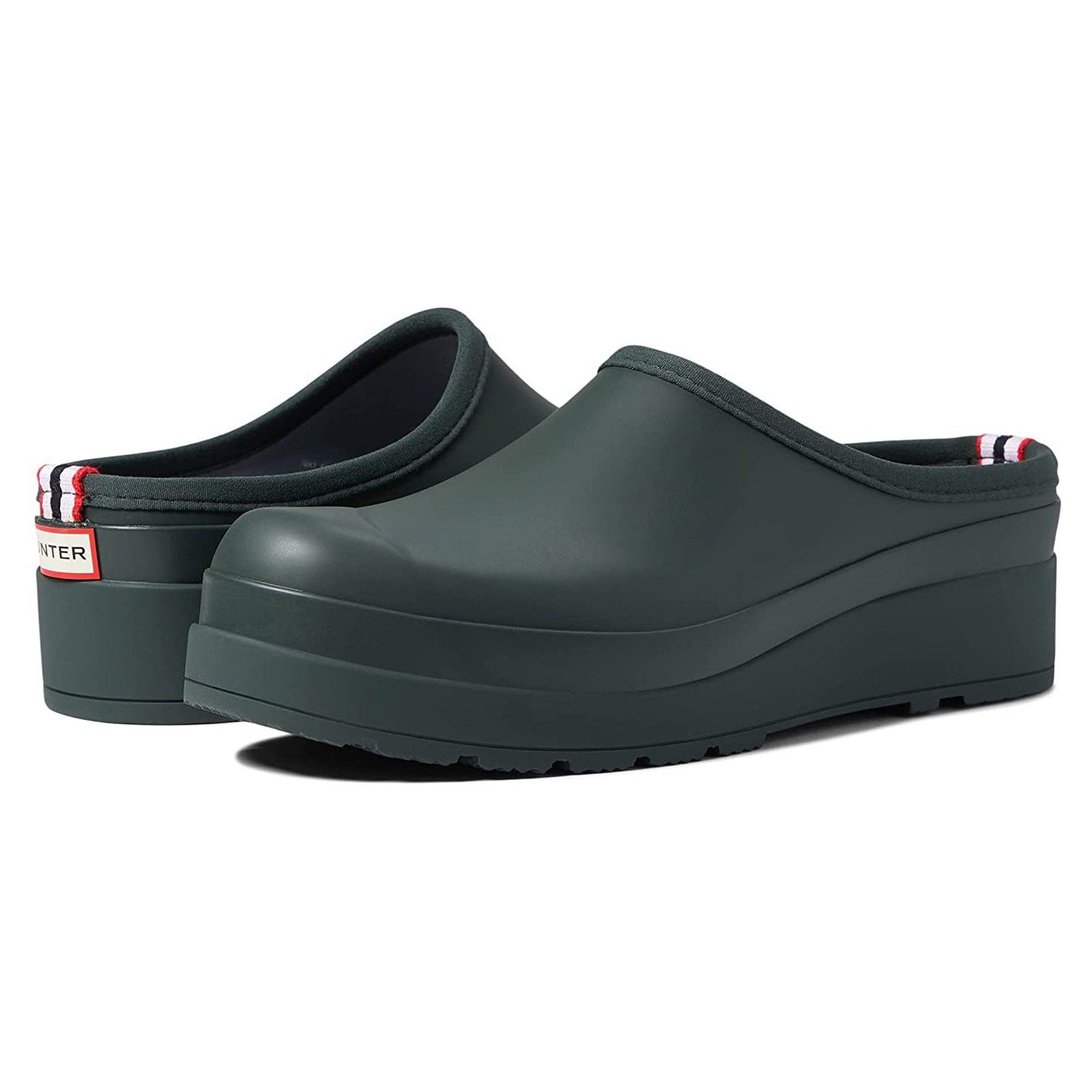 Hunter Original Play Clog Rubber Womens Shoes#color_artic moss