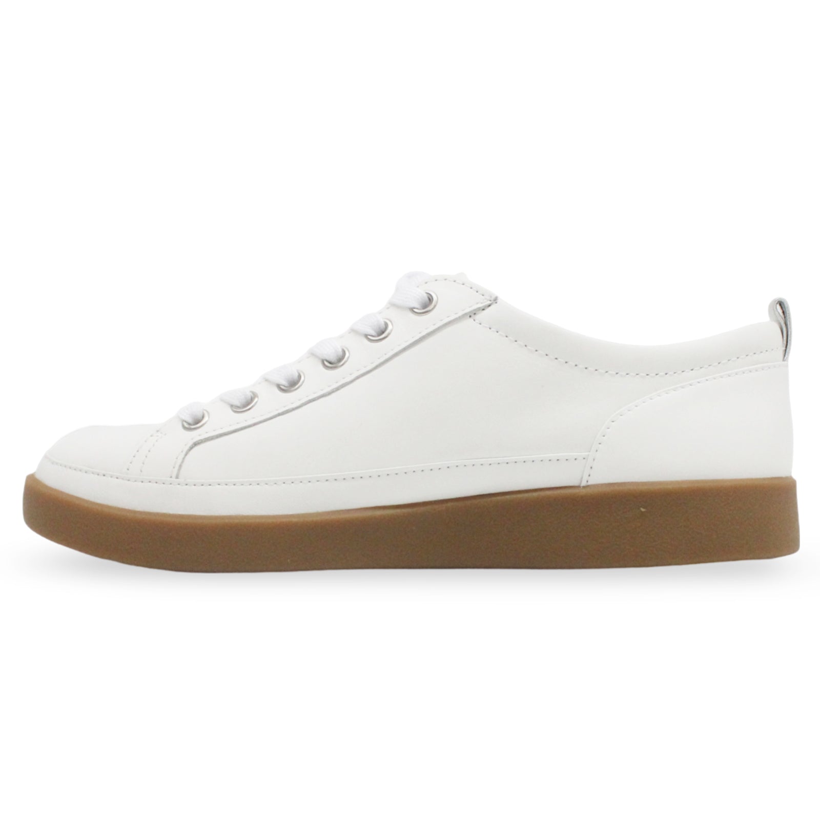 Vionic Winny Leather Womens Trainers#color_white gum