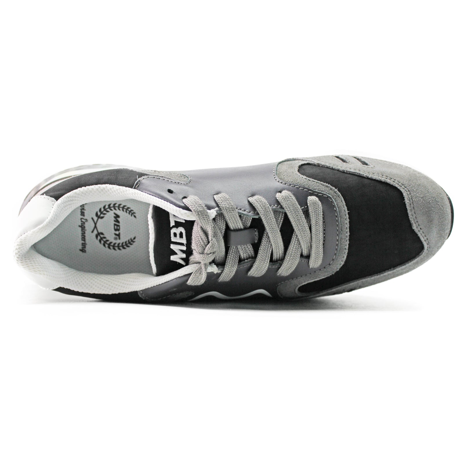 MBT Soho 1996 Leather Mens Trainers#color_black grey