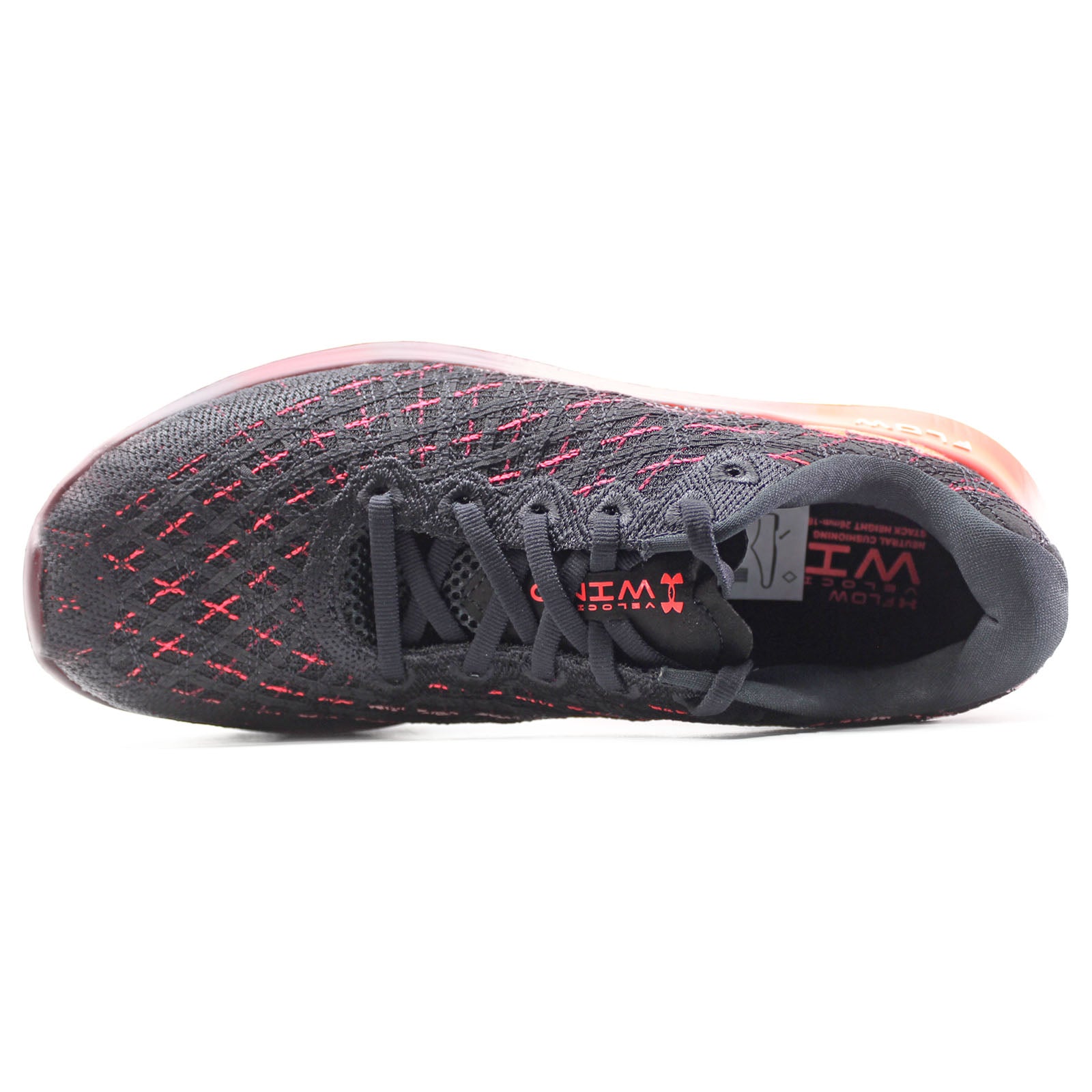 Under Armour Flow Velociti Wind CLRSF Synthetic Textile Womens Trainers#color_black red