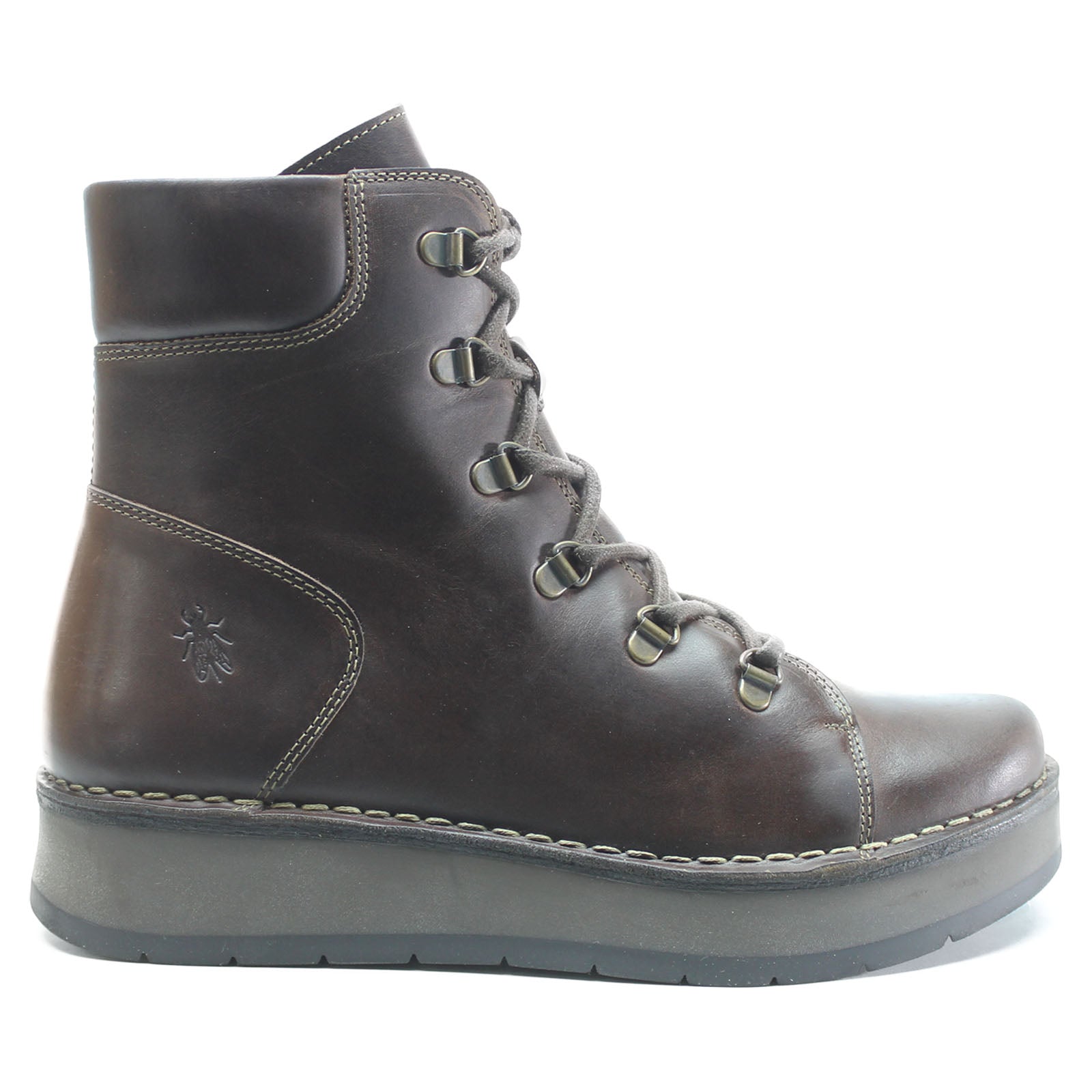 Fly London ROXY094FLY P211094001 Rug Leather Womens Boots - Dark Brown - 40#color_dark brown