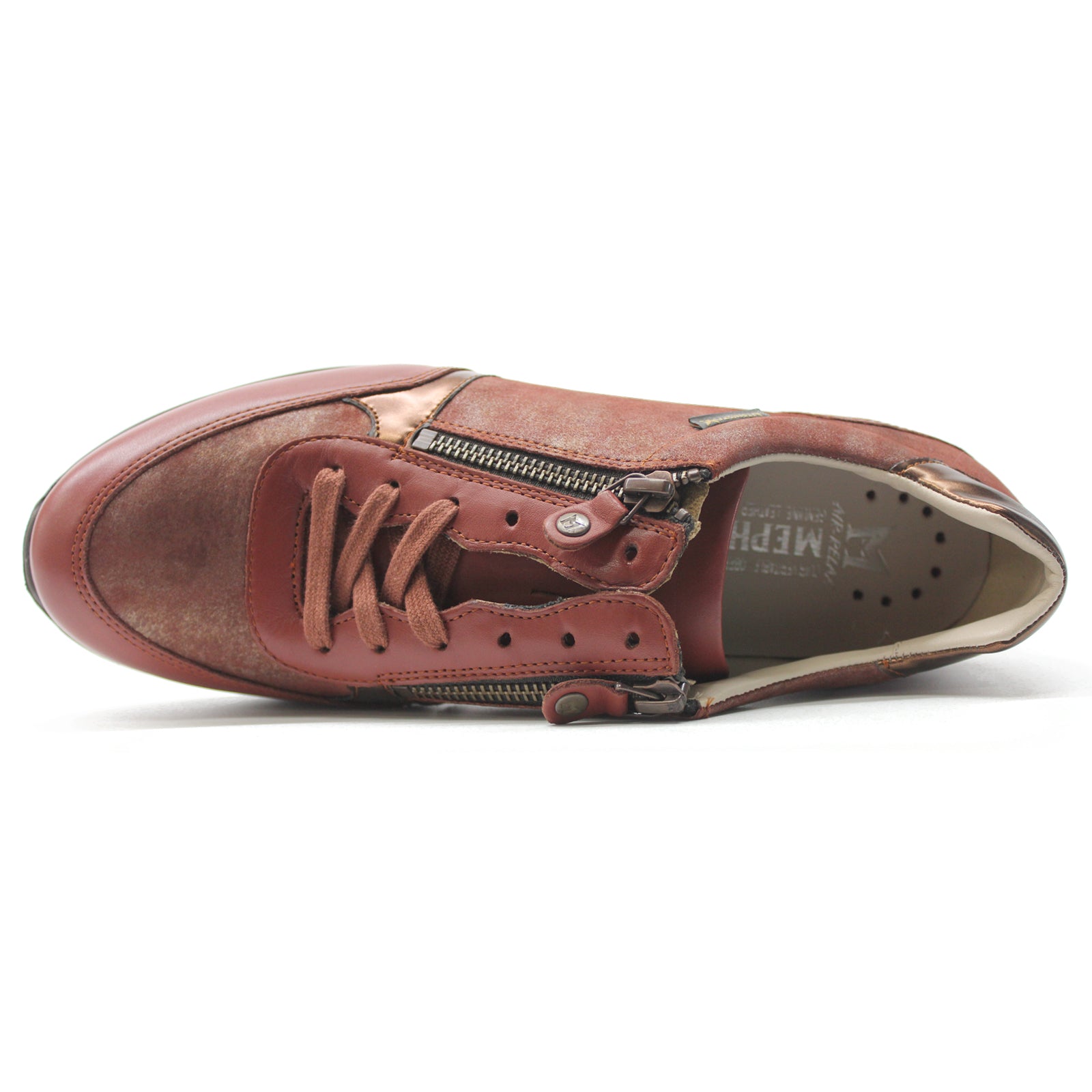 Mephisto Monia Leather Womens Trainers#color_rust