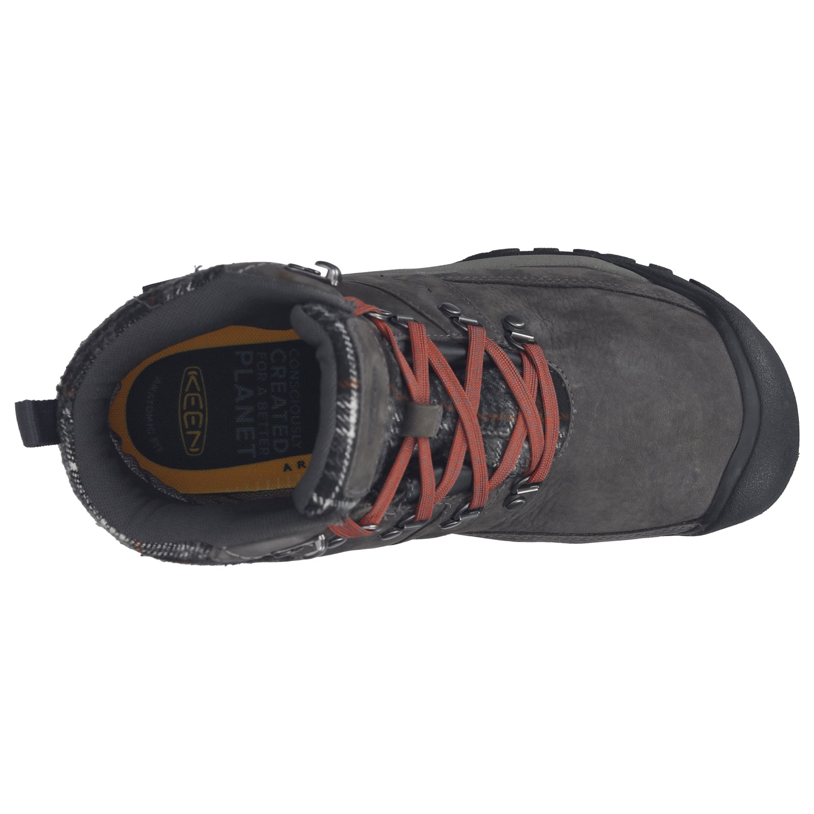 Keen Kaci III Winter Mid Leather Textile Womens Boots#color_magnet black plaid
