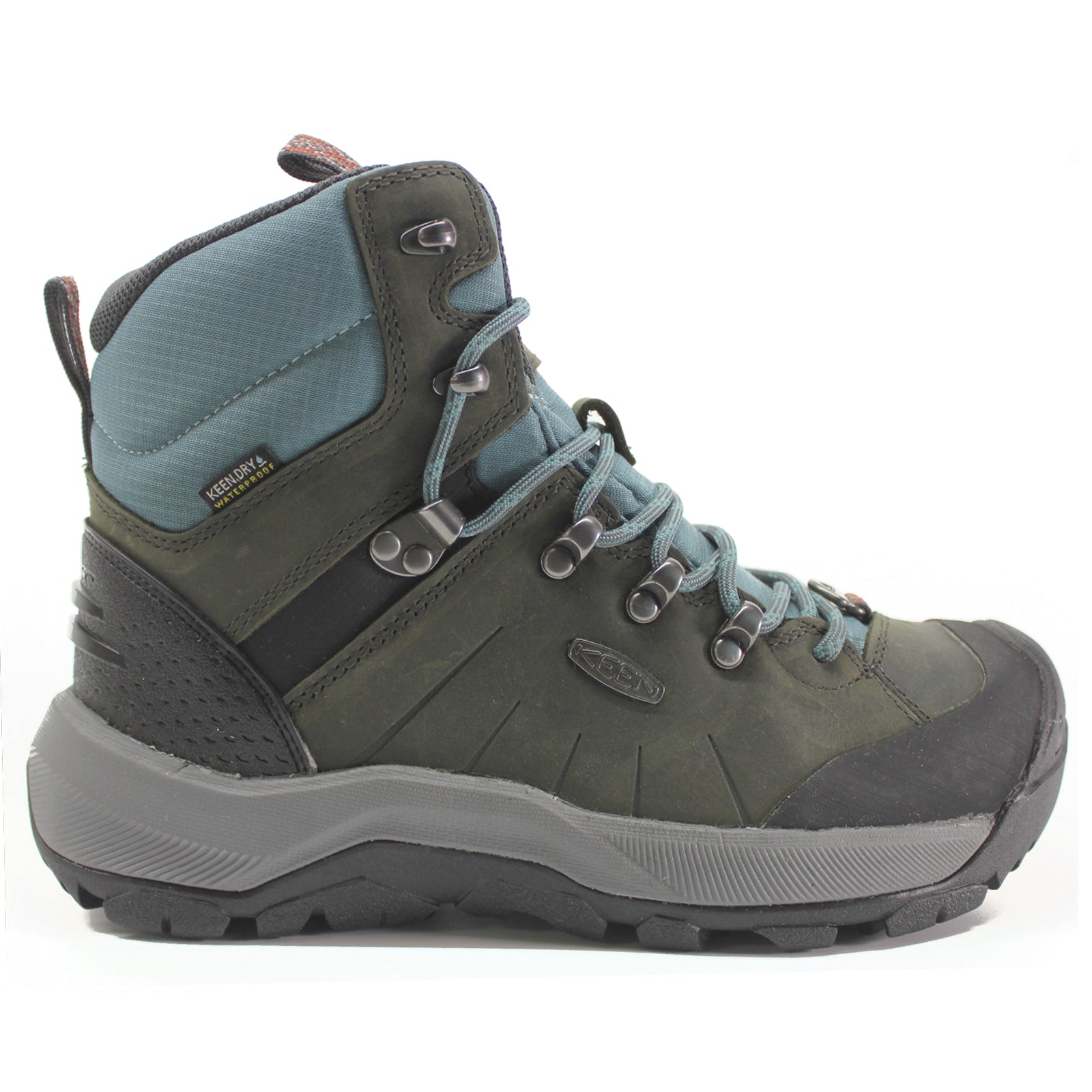 Keen Revel IV Mid Polar Leather Textile Womens Boots#color_magnet north atlantic