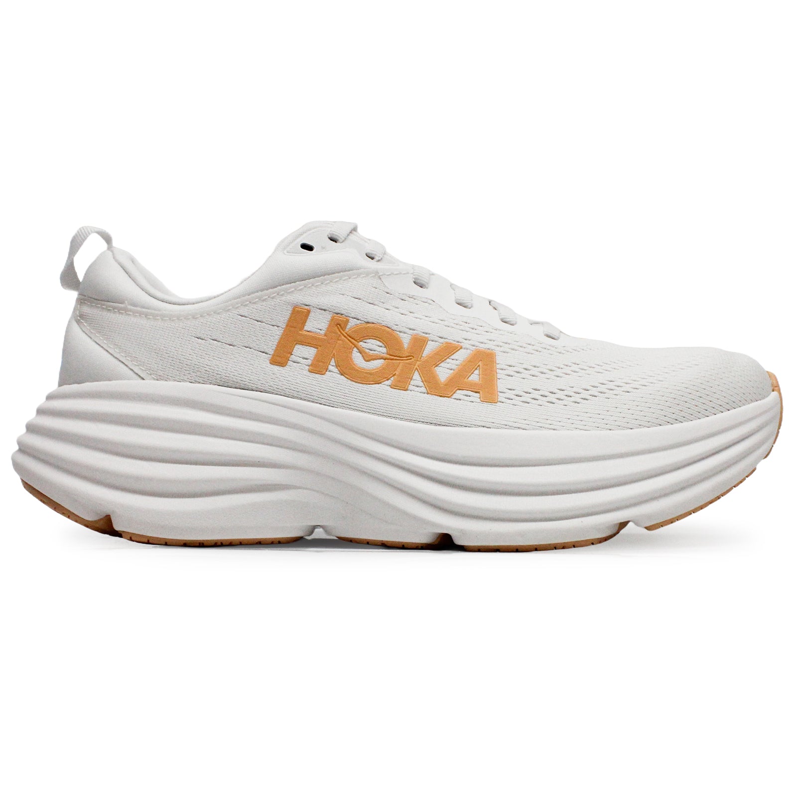 Hoka Bondi 8 Textile Women's Running Shoes#color_white cantaloupe