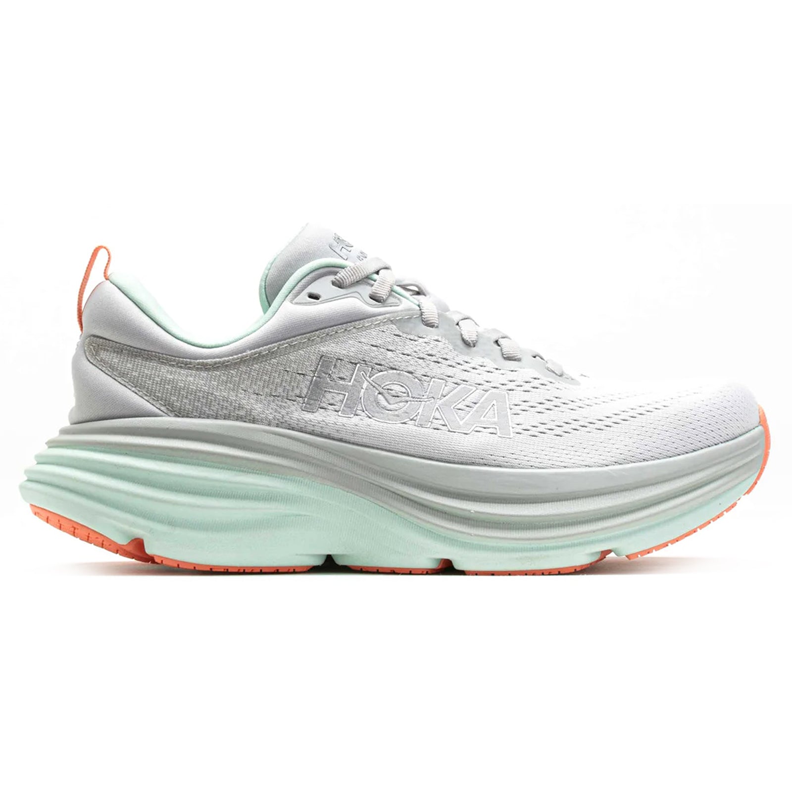 Hoka Bondi 8 Textile Women's Running Shoes#color_stardust aqua breeze