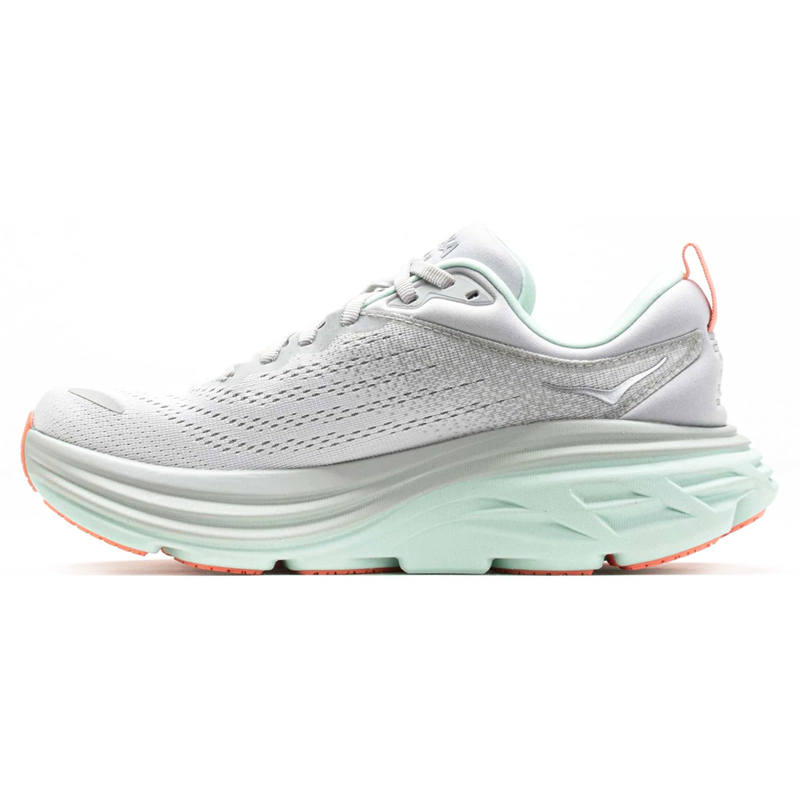 Hoka Bondi 8 Textile Women's Running Shoes#color_stardust aqua breeze