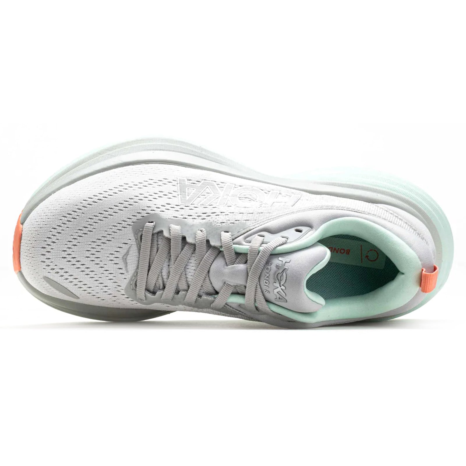 Hoka Bondi 8 Textile Women's Running Shoes#color_stardust aqua breeze