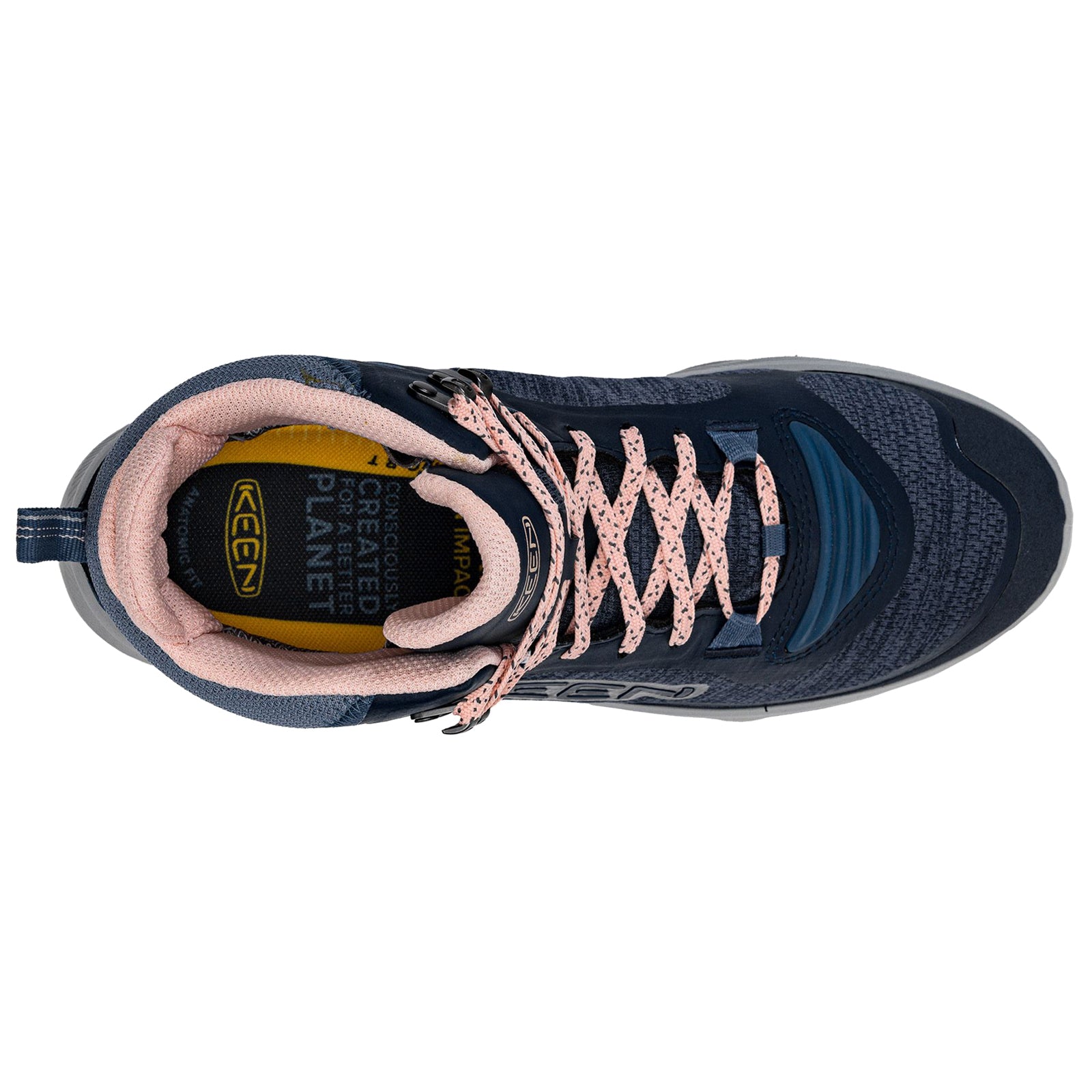 Keen Terradora Flex Mid Textile Synthetic Womens Boots#color_vintage indigo peachy keen