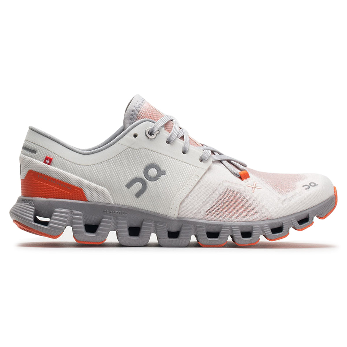 On Cloud X 3 60-98252 Textile Synthetic Womens Trainers - Ivory Alloy - 38.5#color_ivory alloy