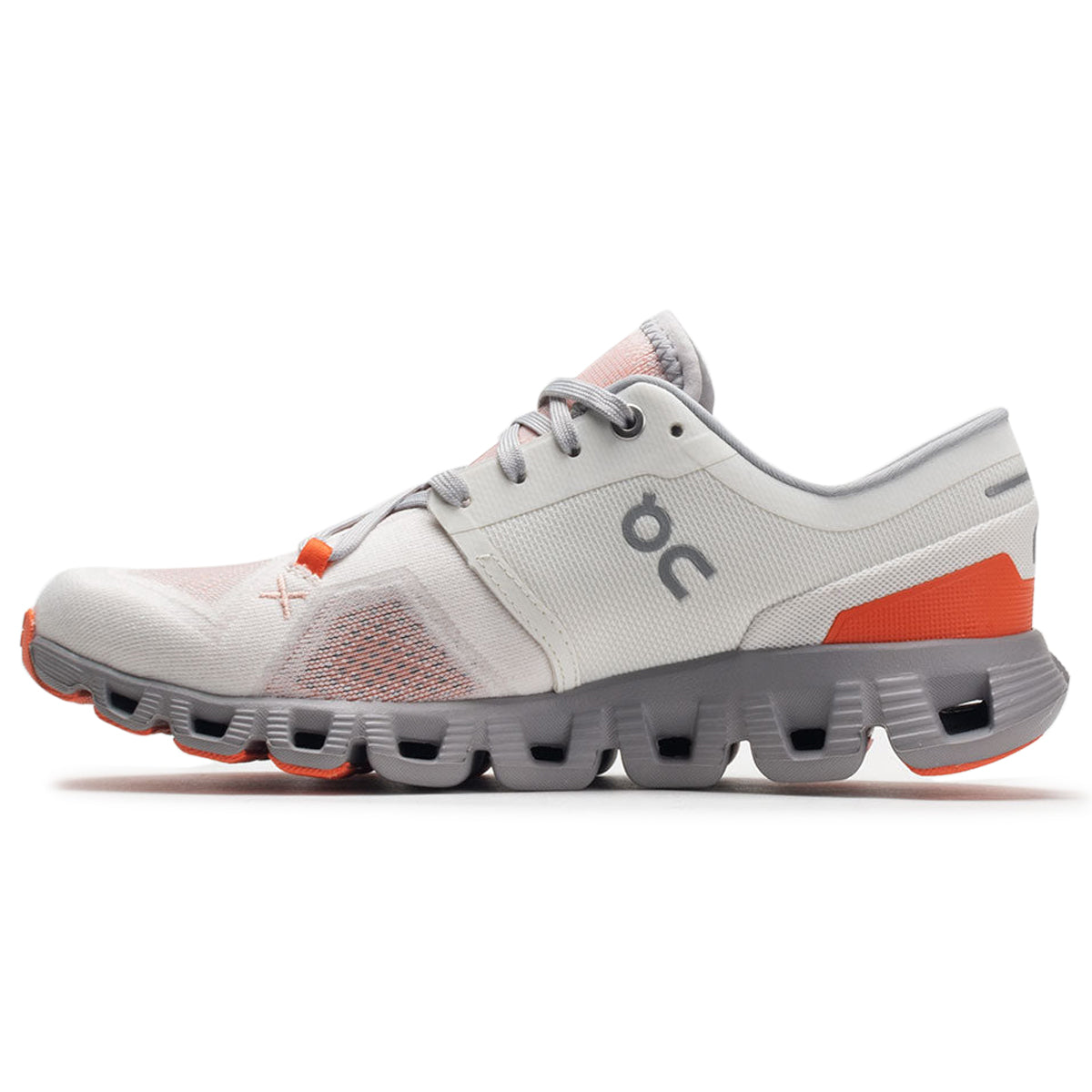 On Cloud X 3 60-98252 Textile Synthetic Womens Trainers - Ivory Alloy - 38.5#color_ivory alloy