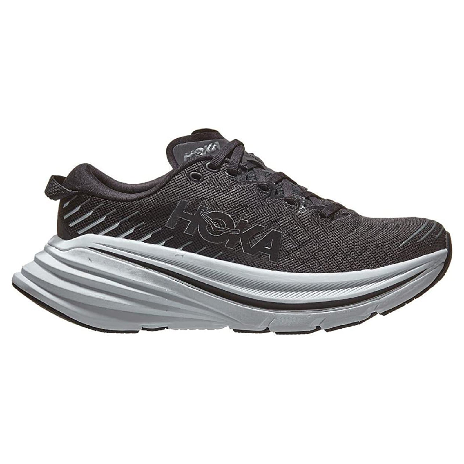 Hoka Bondi X 1113513-BWHT Textile Synthetic Womens Trainers - Black White - 4.5#color_black white