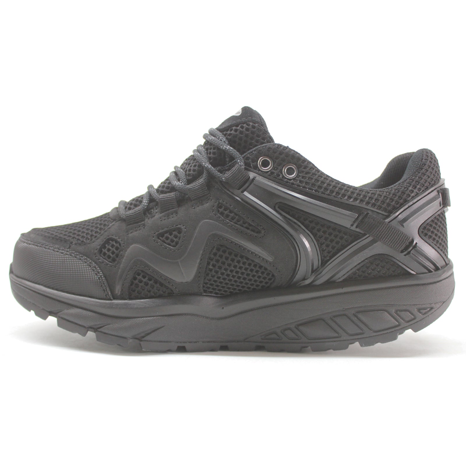 MBT Hodari 18 Sym Leather Textile Mens Trainers#color_black