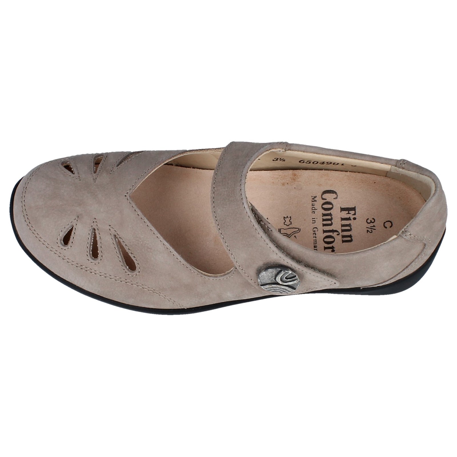 Finn Comfort Brac-S Nubuck Leather Womens Shoes#color_rock