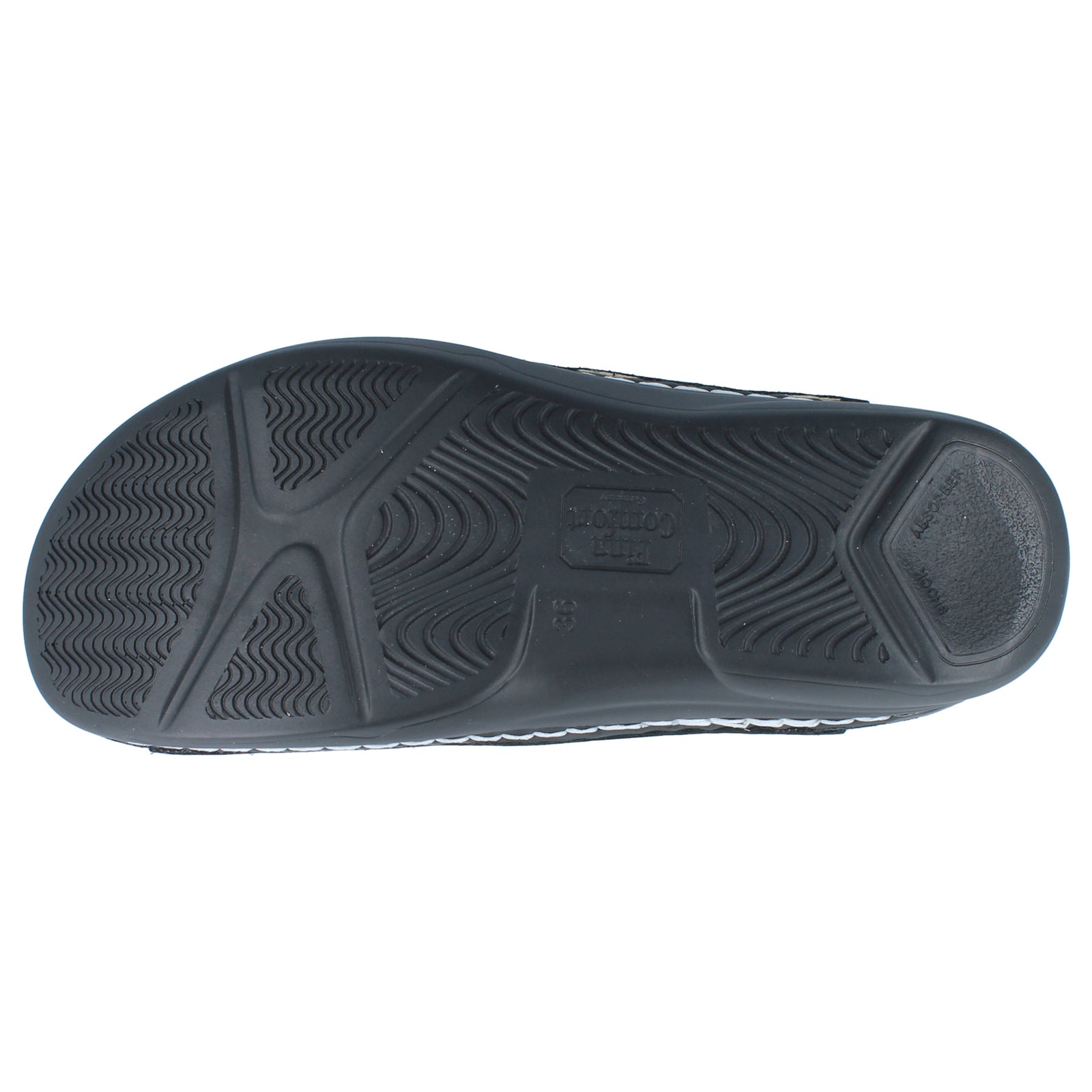 Finn Comfort Grenada Leather Womens Sandals#color_black