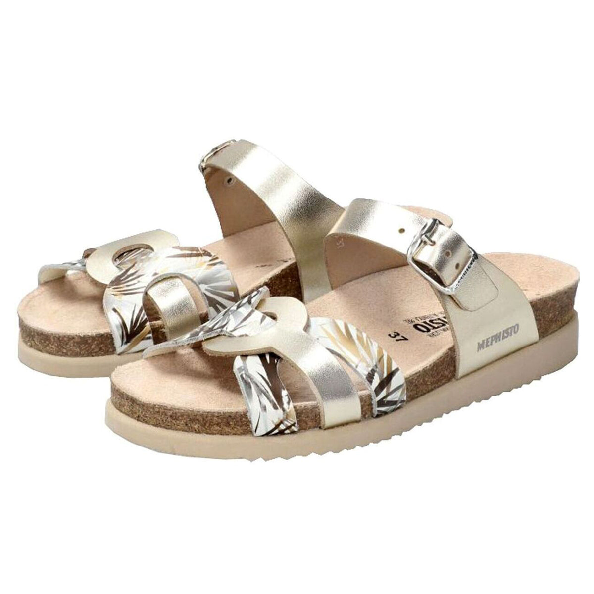 Mephisto Helma Patent Leather Womens Sandals#color_gold