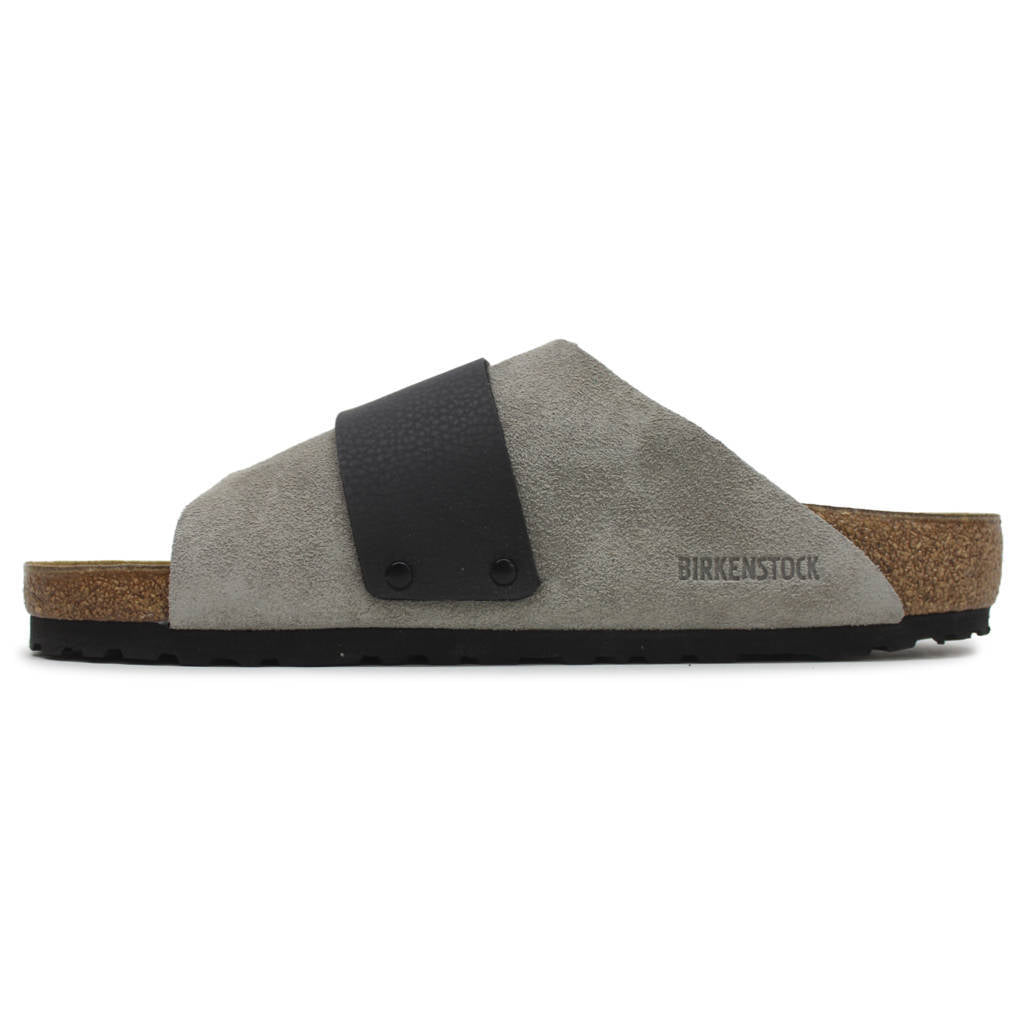 Birkenstock Kyoto Nubuck Leather Unisex Sandals#color_stone coin