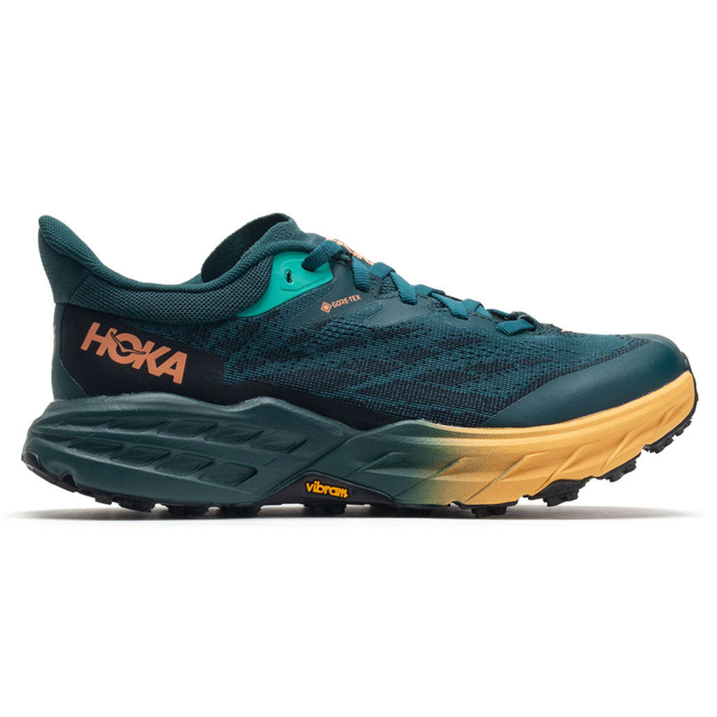 Hoka One One Speedgoat 5 GTX Textile Synthetic Womens Trainers#color_deep teal black