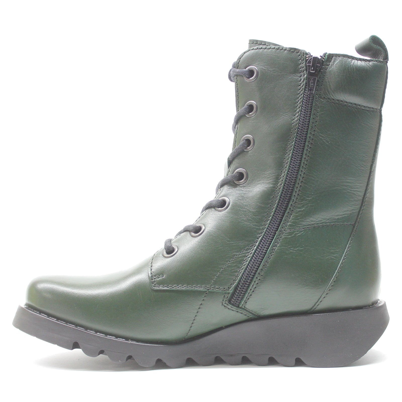 Fly London SILF015FLY Leather Womens Boots#color_dark green