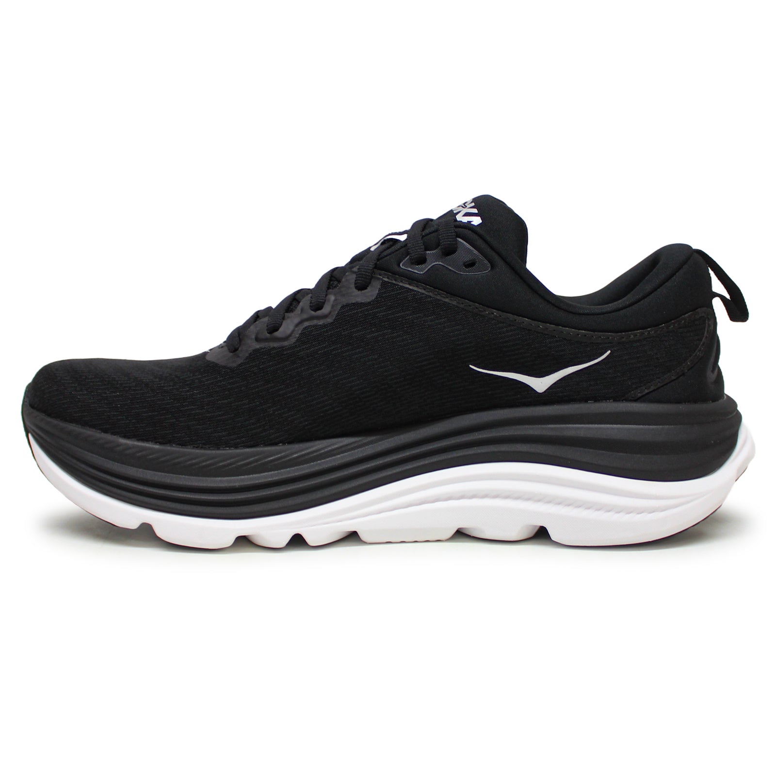 Hoka Gaviota 5 1127929-BWHT Textile Synthetic Mens Trainers - Black White - 8#color_black white